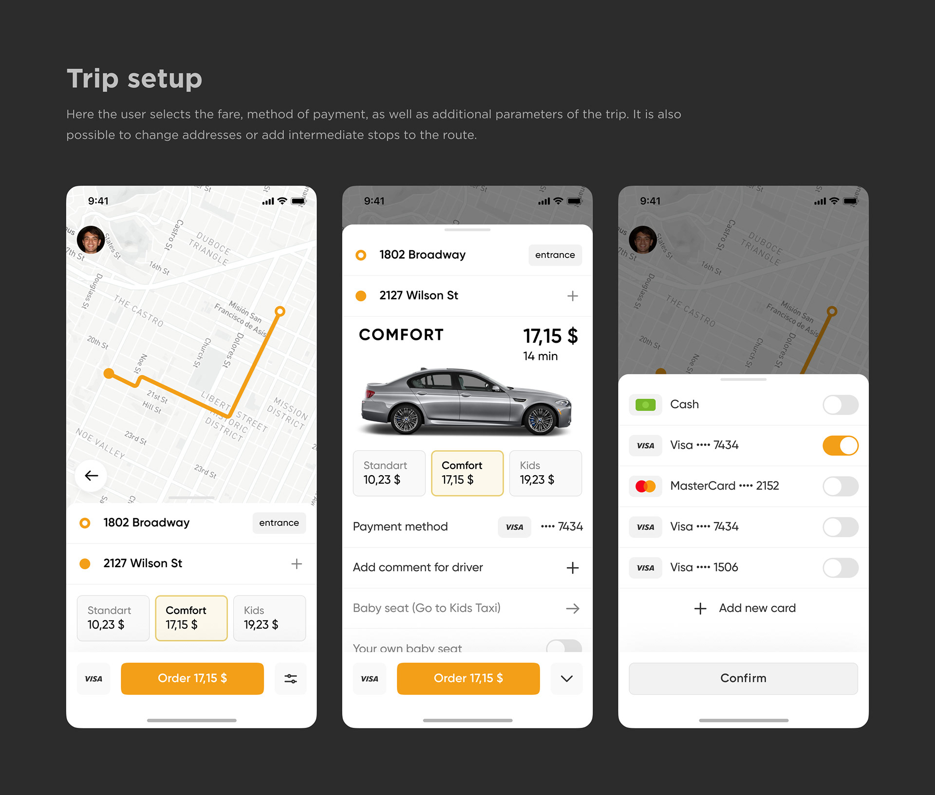 EST TAXI — mobile app for cab calling — Изображение №3 — Интерфейсы на Dprofile