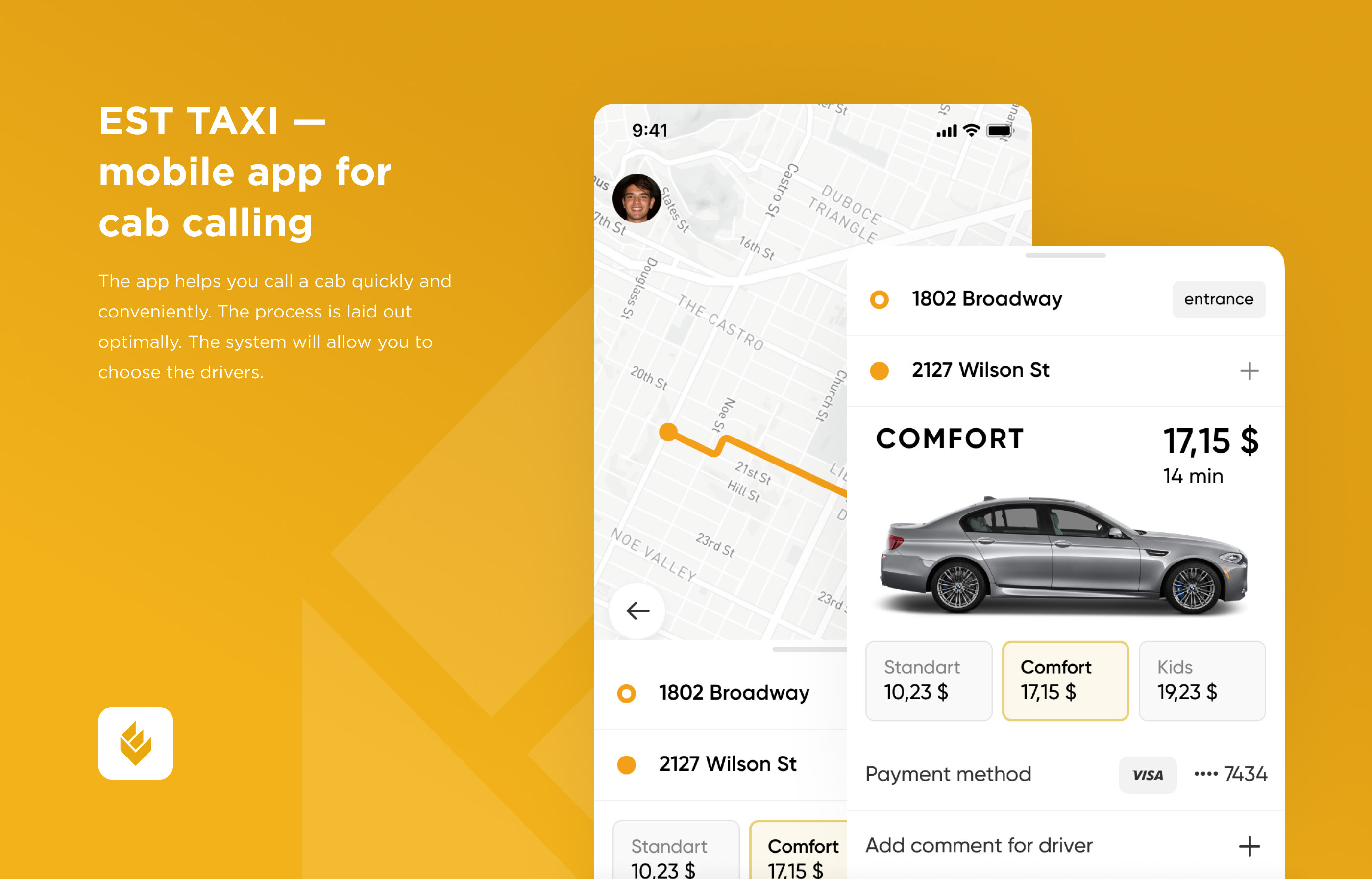 EST TAXI — mobile app for cab calling — Изображение №1 — Интерфейсы на Dprofile