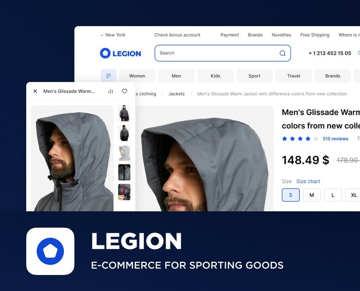 Legion ― e-commerce for sporting goods — Интерфейсы на Dprofile