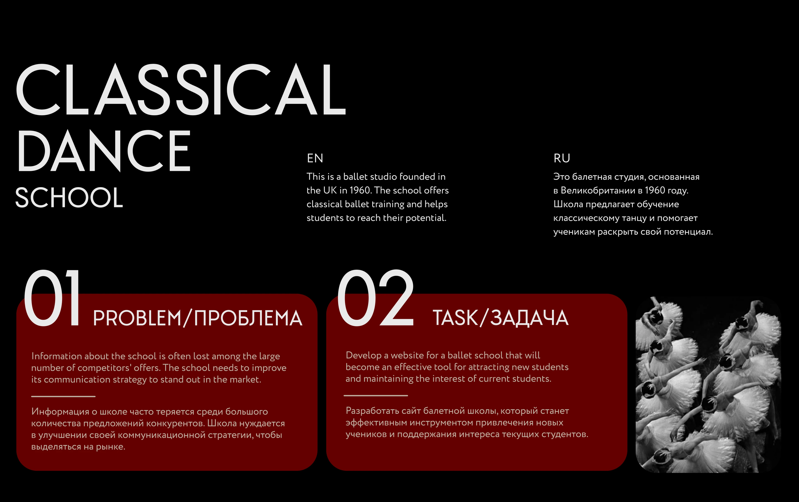 WEBSITE | Classical dance school | landing page — Изображение №2 — Интерфейсы на Dprofile