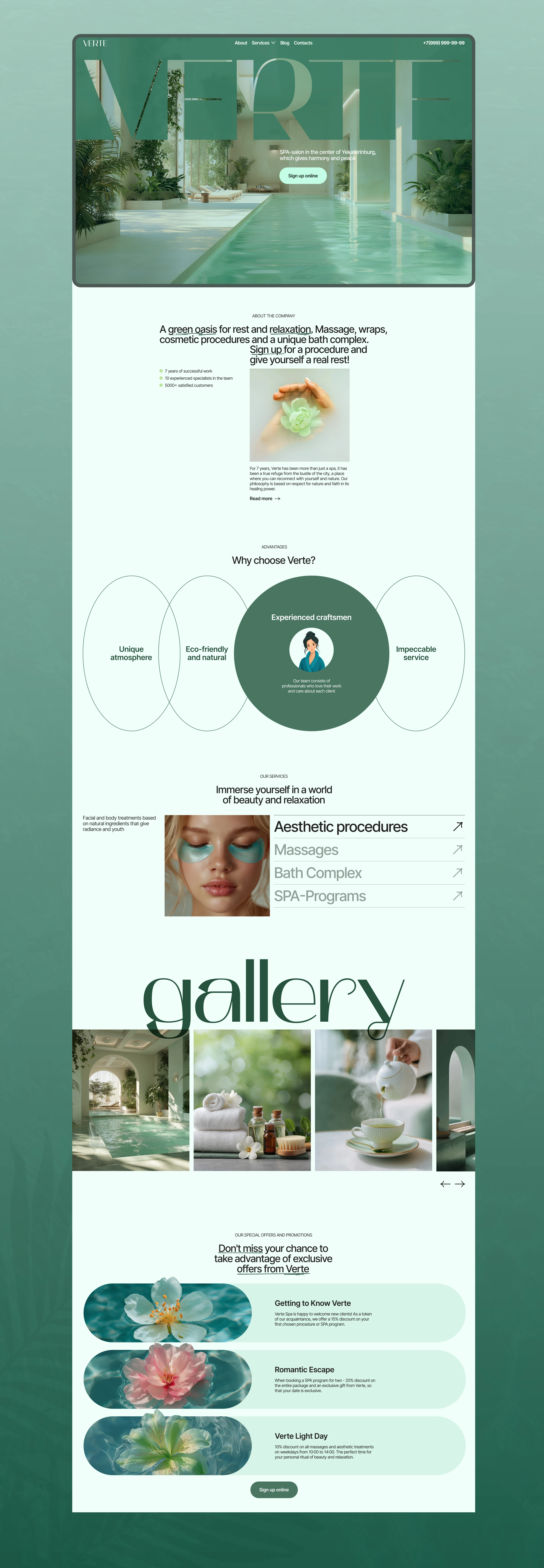 Spa-salon «VERTE» | Corporate Website — Изображение №3 — Интерфейсы на Dprofile