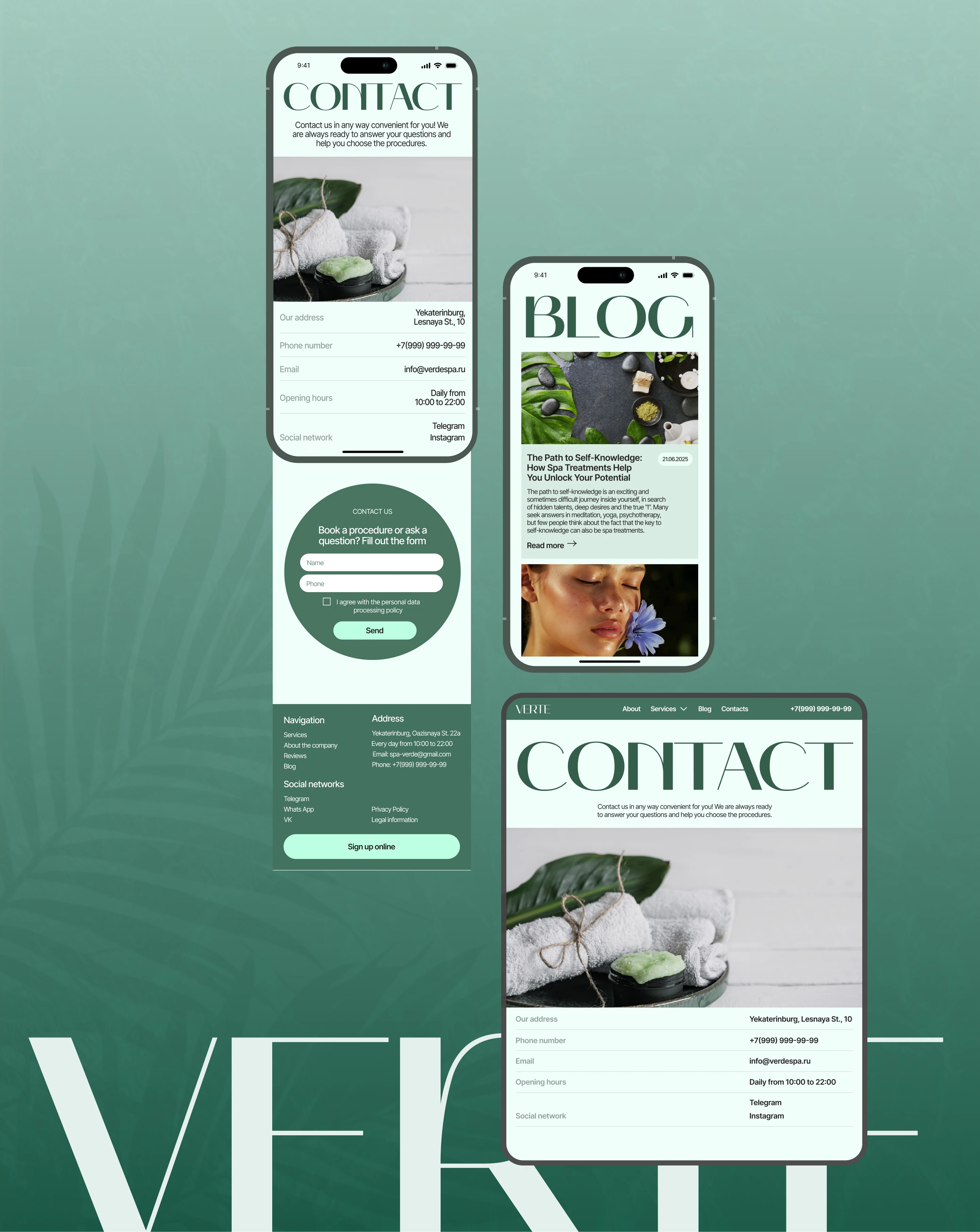 Spa-salon «VERTE» | Corporate Website — Изображение №10 — Интерфейсы на Dprofile