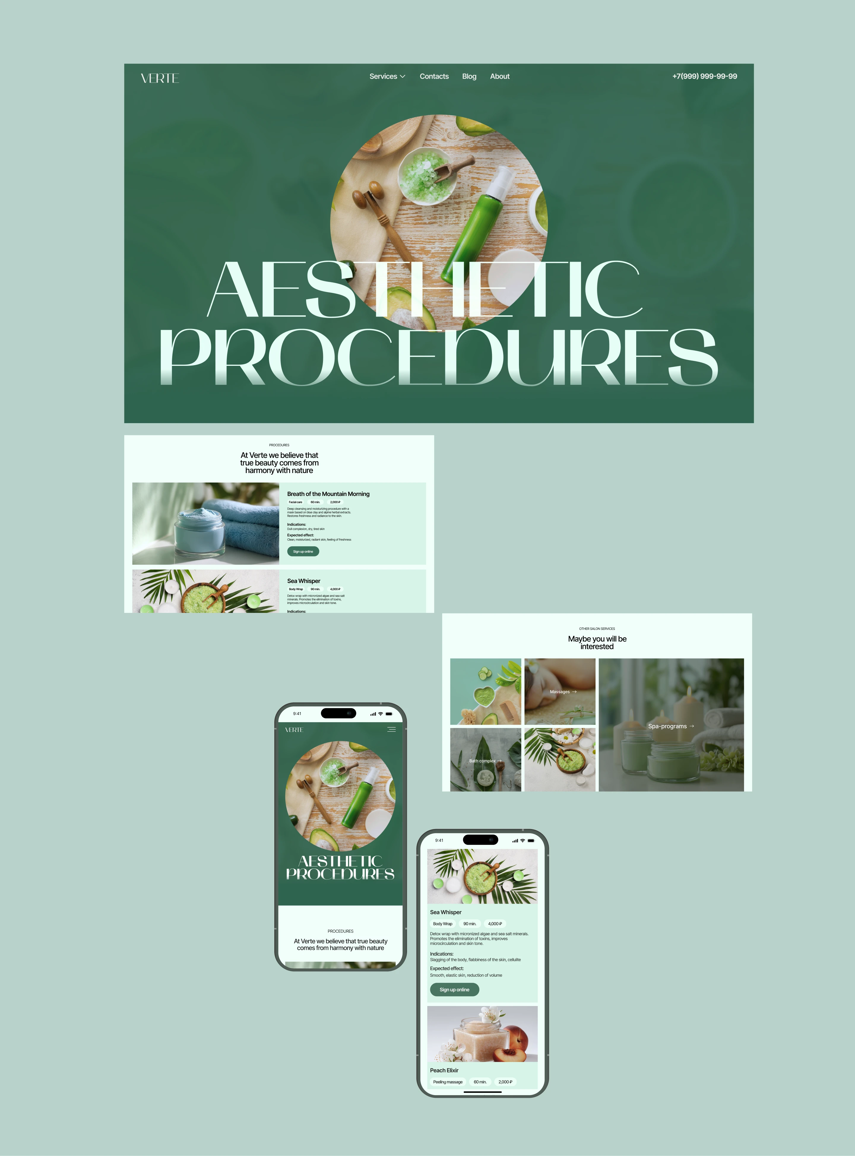 Spa-salon «VERTE» | Corporate Website — Изображение №6 — Интерфейсы на Dprofile