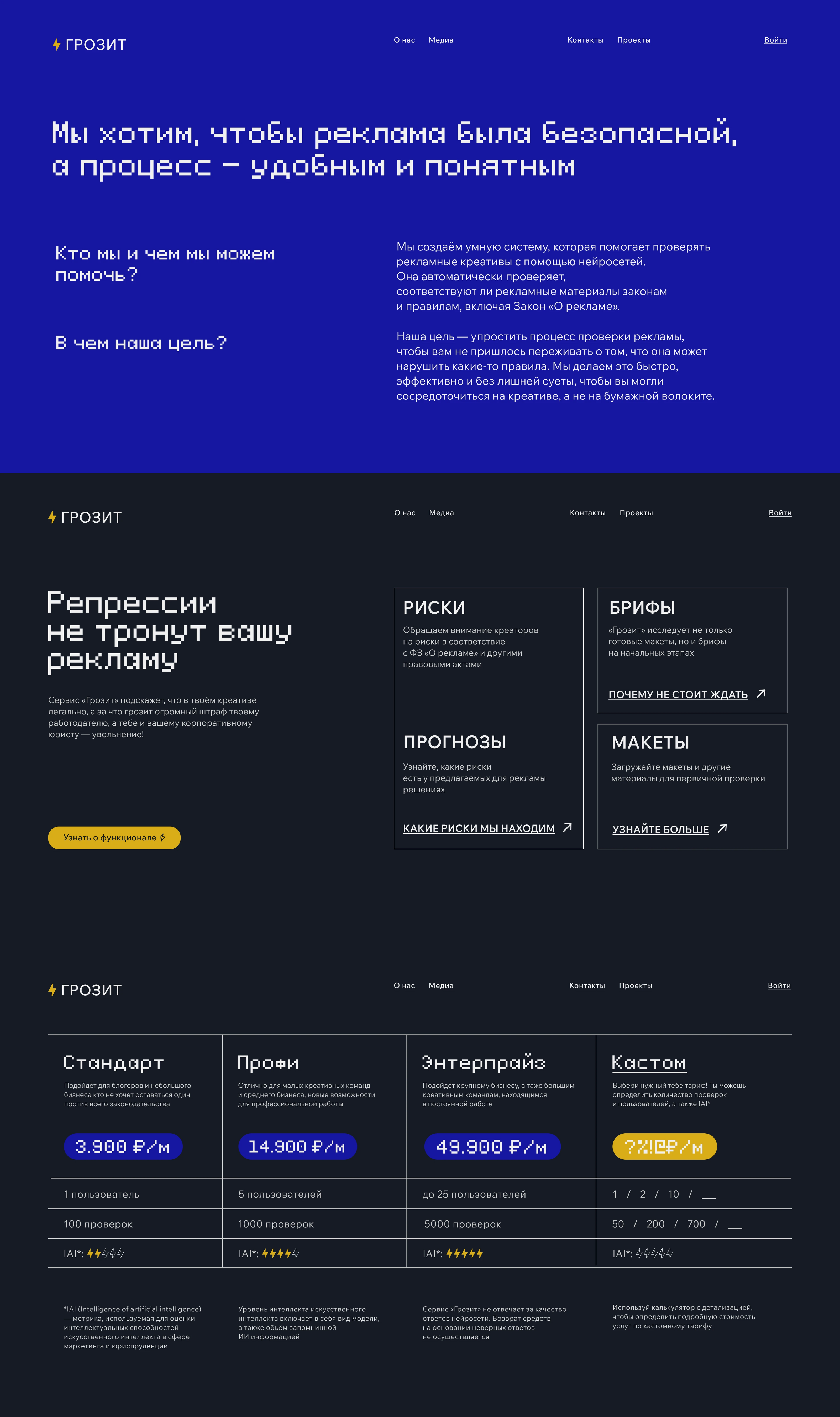 Айдентика, лендинг и интерфейс модели «Грозит» за 3 дня — Изображение №5 — Интерфейсы, Брендинг на Dprofile
