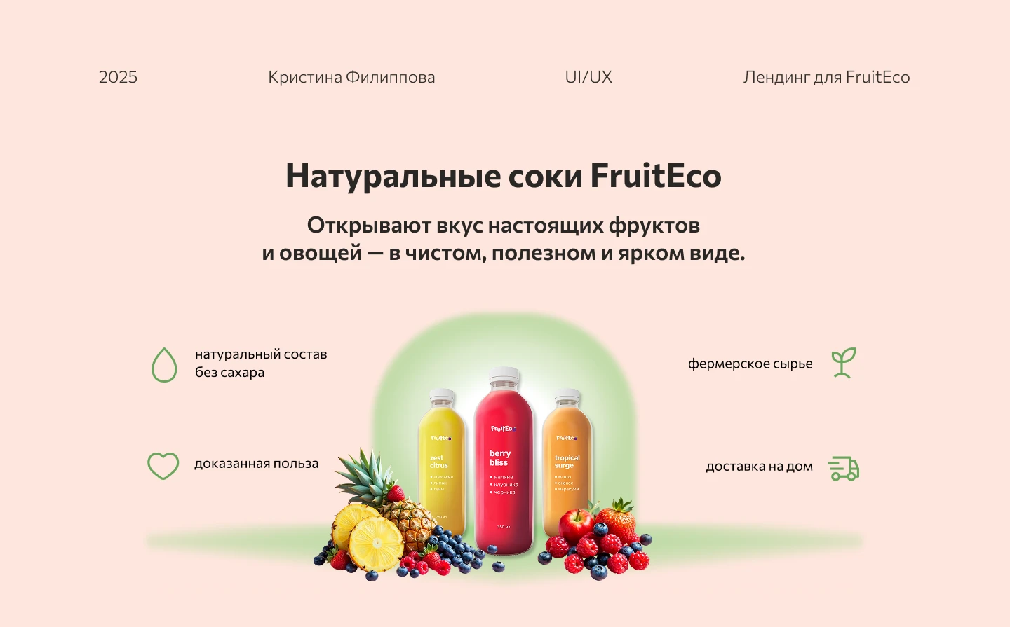 Лендинг для бренда FruitEco — Изображение №1 — Интерфейсы, Брендинг на Dprofile