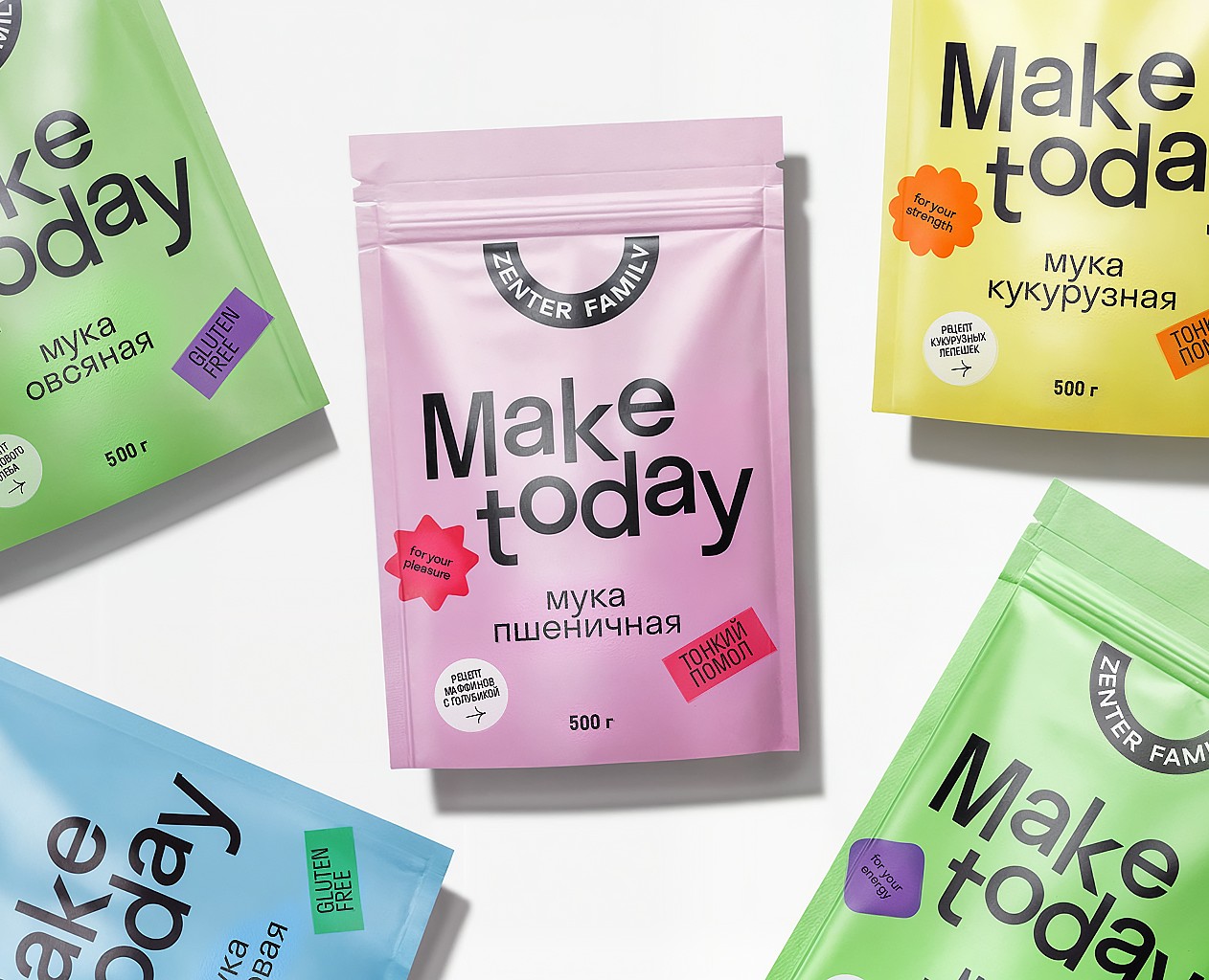 Zenter Family — Healthy flour packaging design — Брендинг, Графика на Dprofile
