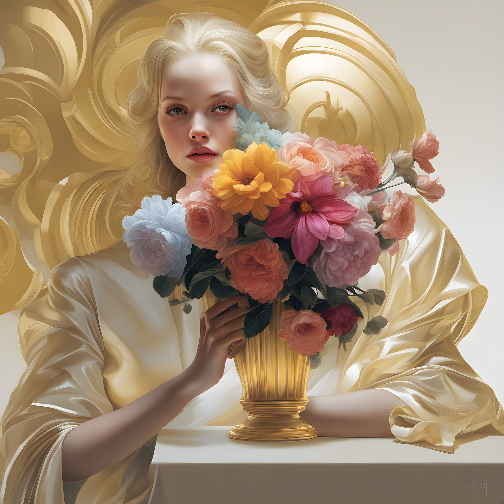 Fantastic flowers with a beautiful face — Изображение №1 — Иллюстрация, Графика на Dprofile