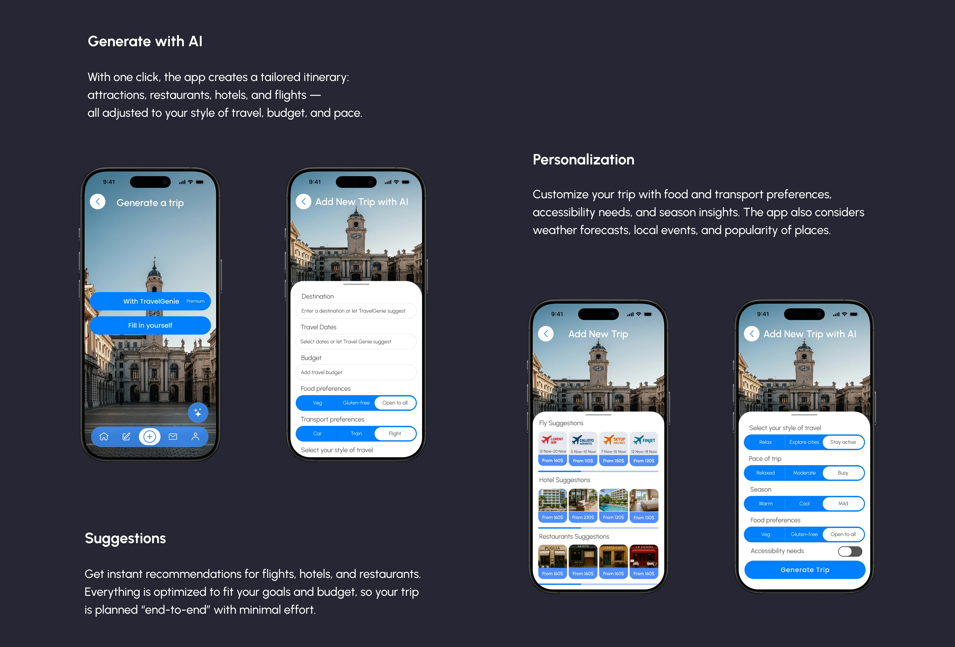 TravelGenie | AI Travel App | UI/UX for iOS — Изображение №12 — Интерфейсы на Dprofile