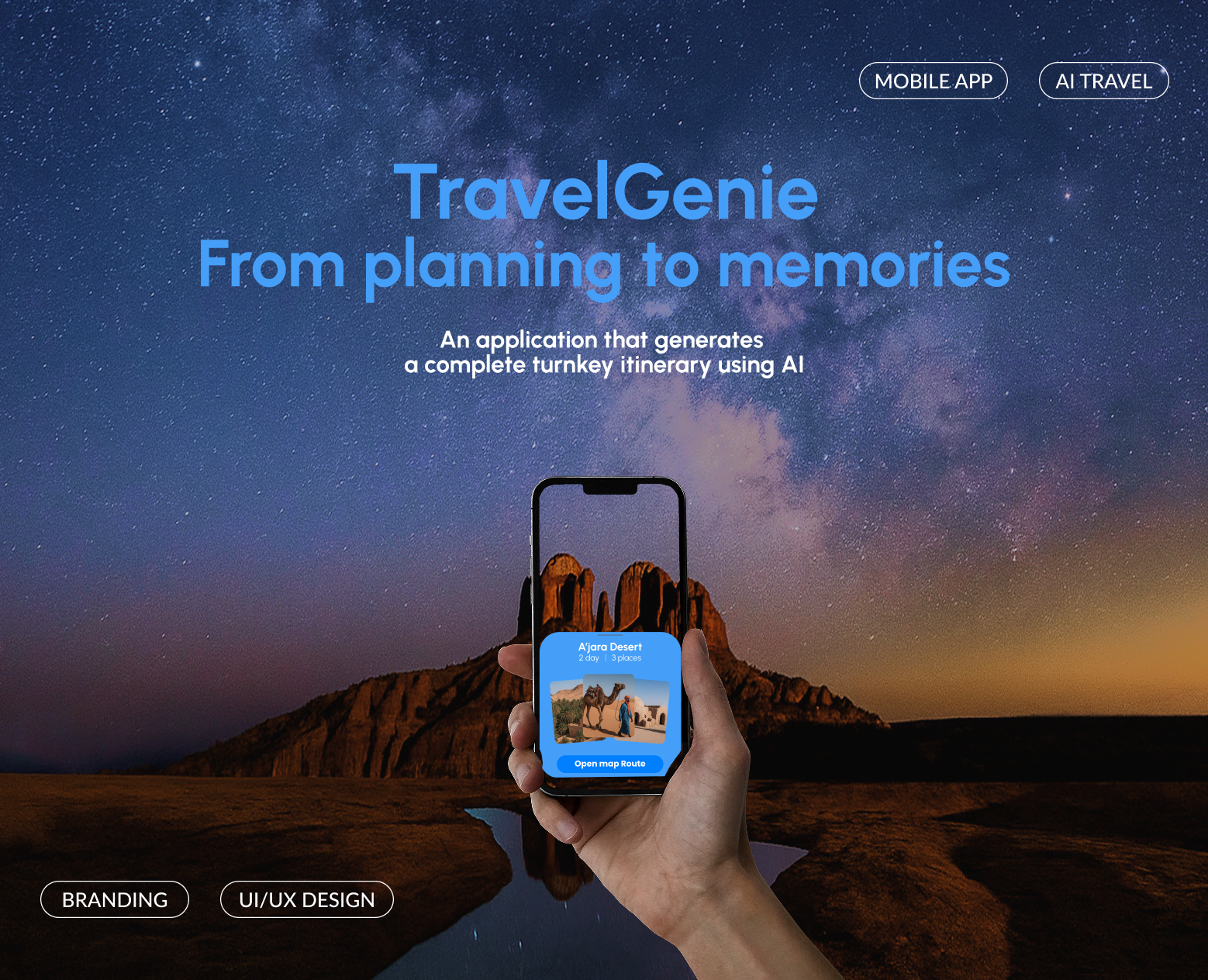 TravelGenie | AI Travel App | UI/UX for iOS — Интерфейсы на Dprofile