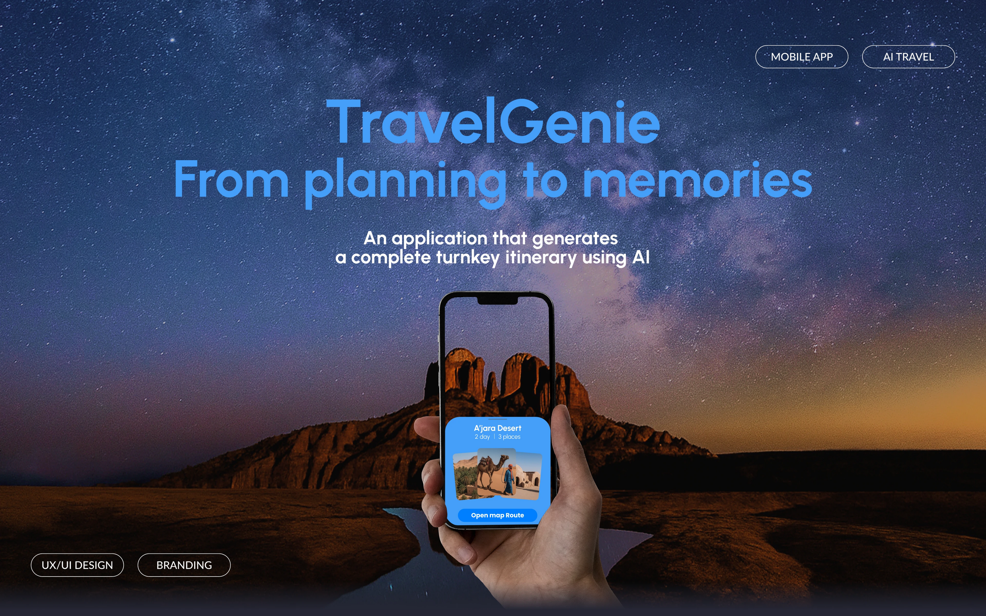 TravelGenie | AI Travel App | UI/UX for iOS — Изображение №1 — Интерфейсы на Dprofile