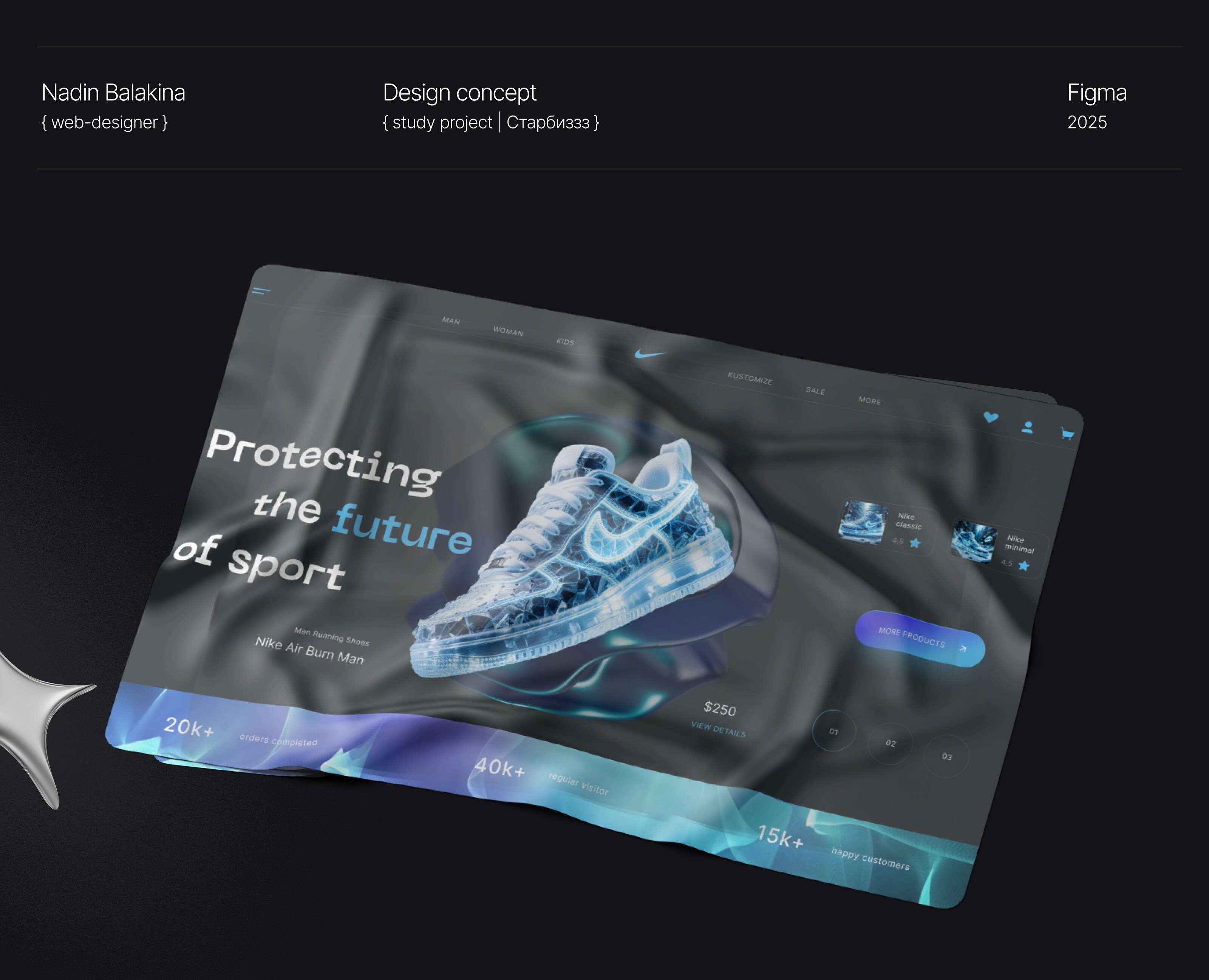 Nike Sneakers | Redesign concept — Интерфейсы, Графика на Dprofile