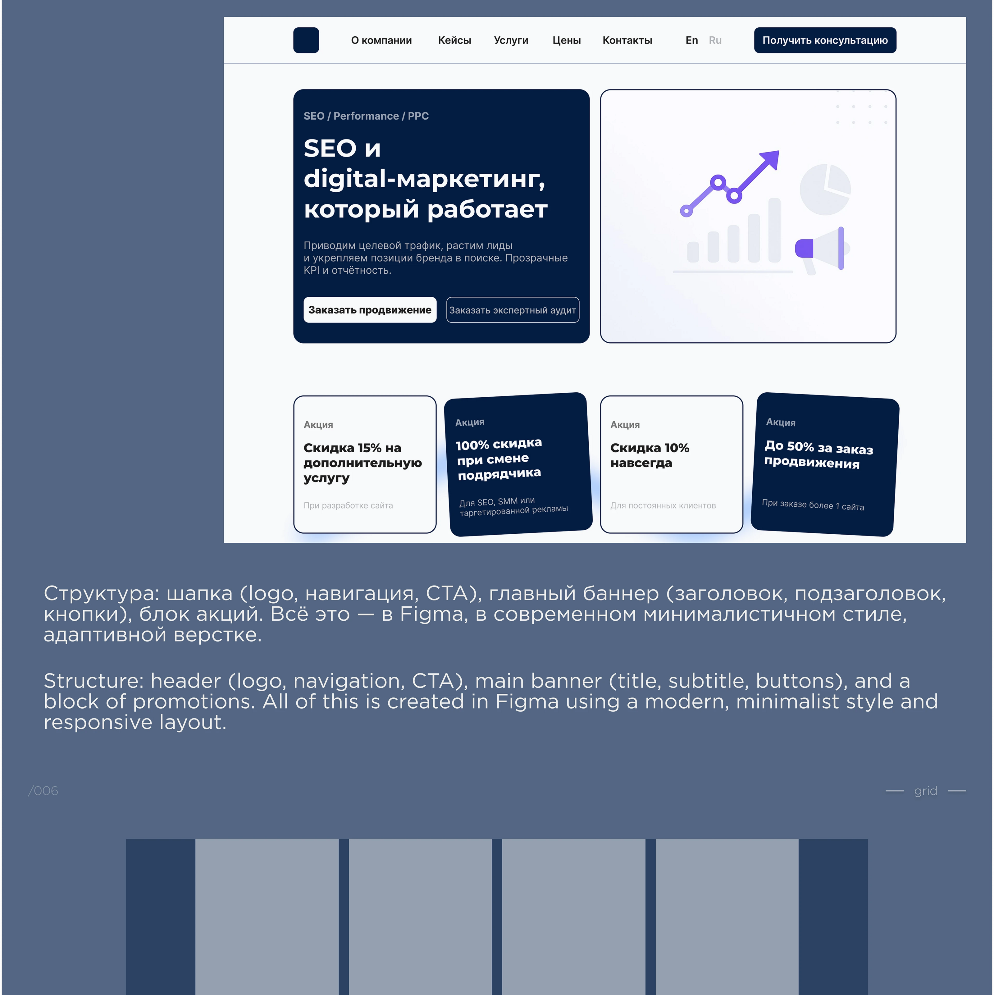 Redesign of the first screen for a digital agency website — Изображение №6 — Интерфейсы, Графика на Dprofile