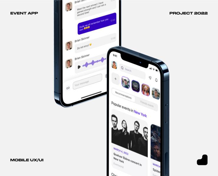 Все мероприятия в одном приложении – Mobile app UI/UX 2022 на Dprofile