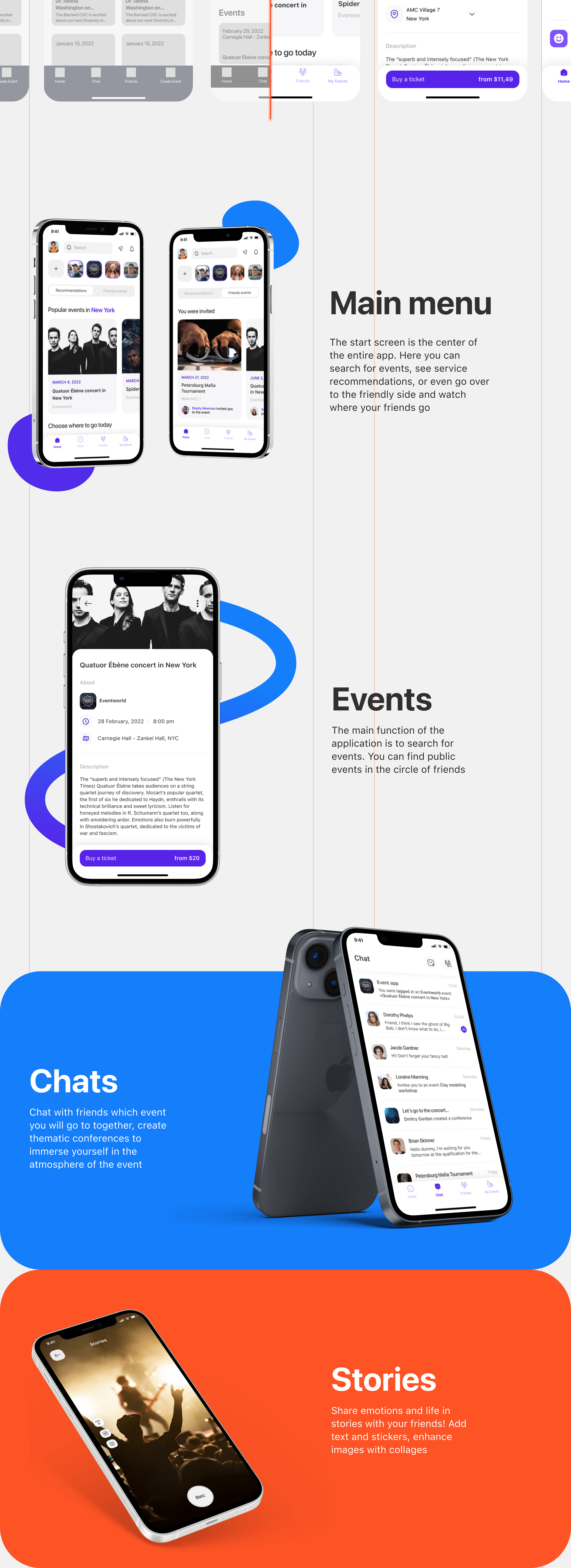 Все мероприятия в одном приложении – Mobile app UI/UX 2022 — Изображение №2 — Интерфейсы, Анимация на Dprofile