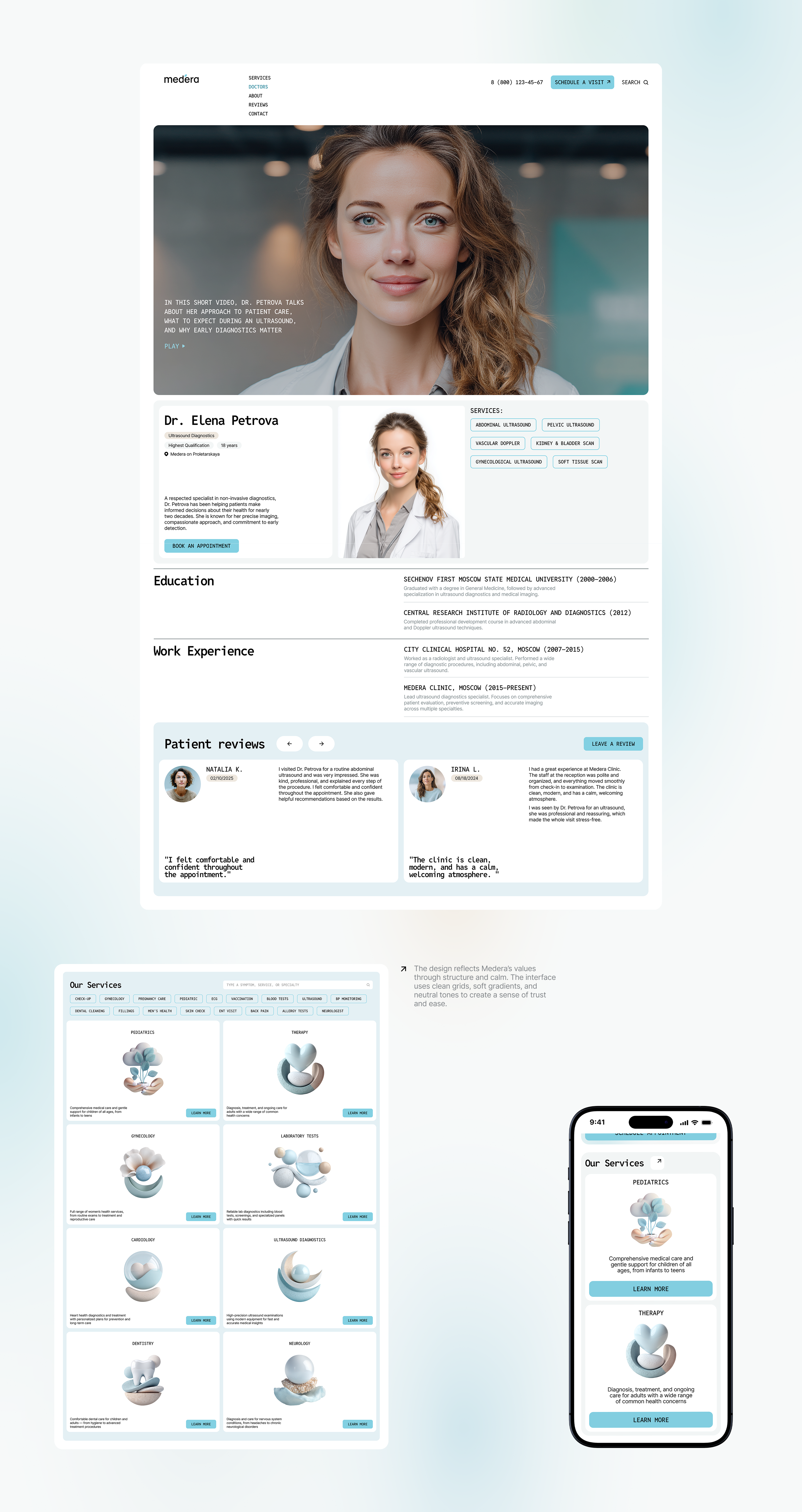 Medera – Clinic website design — Изображение №11 — Интерфейсы на Dprofile