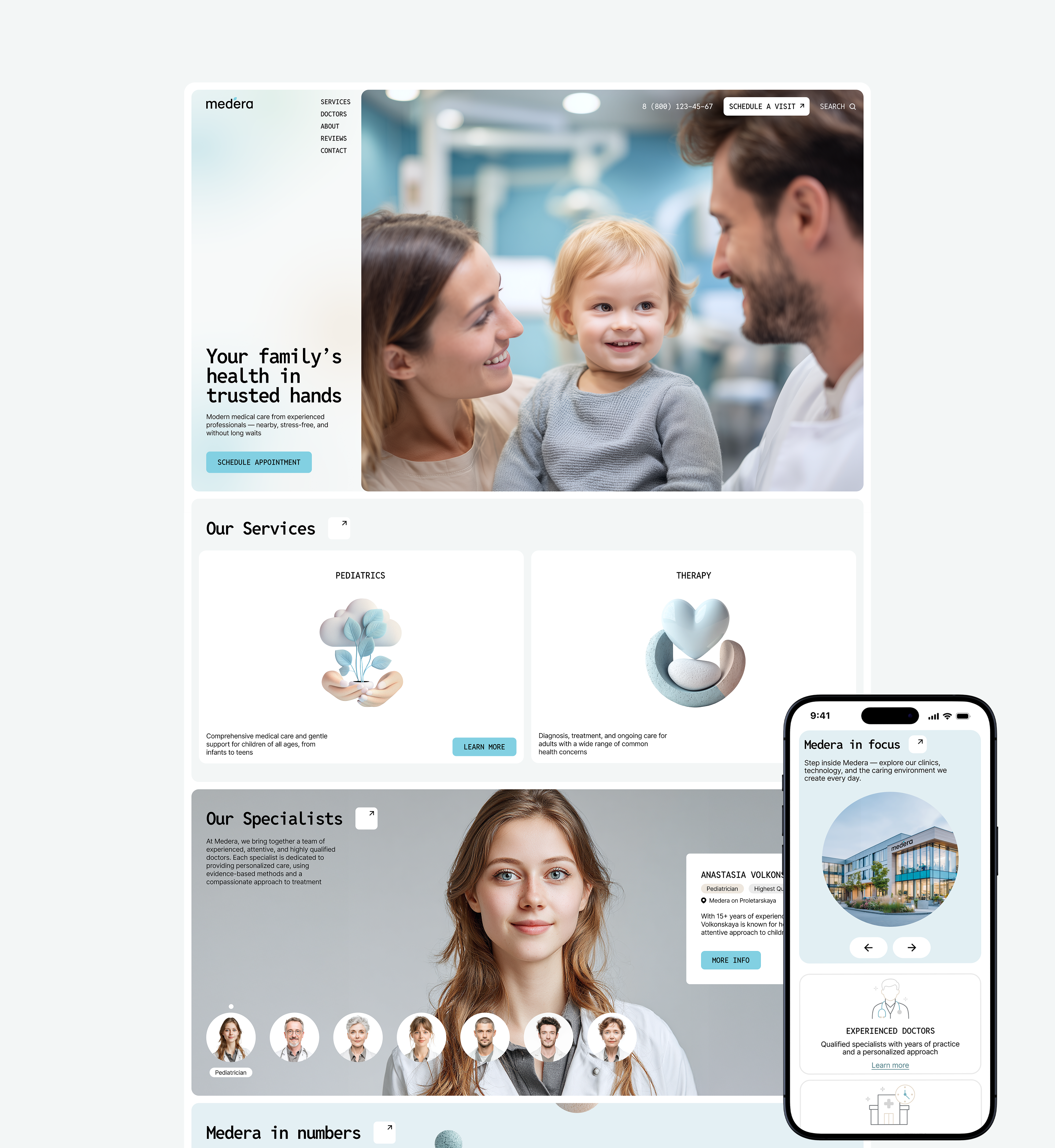 Medera – Clinic website design — Изображение №4 — Интерфейсы на Dprofile