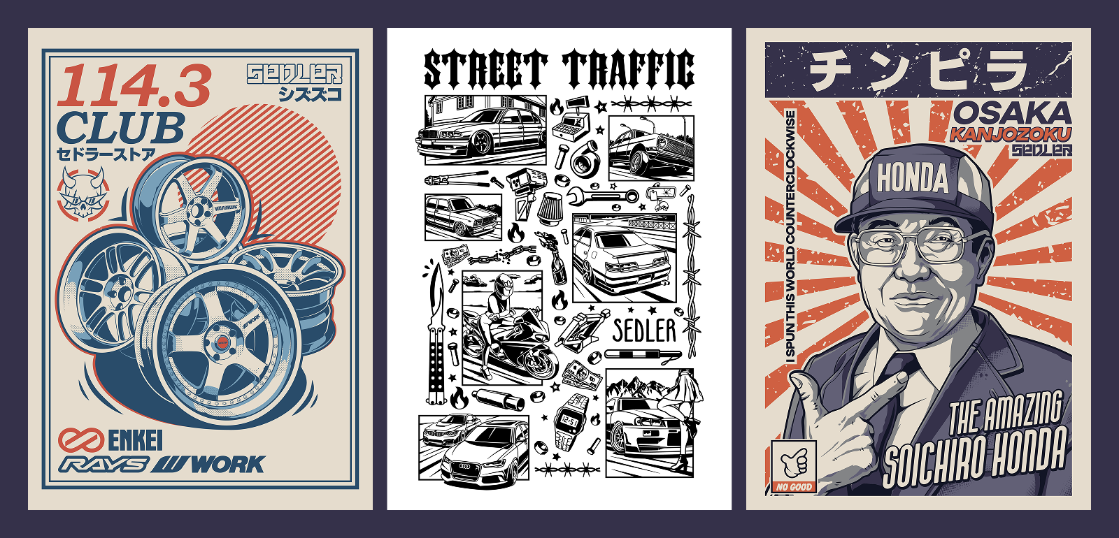 SEDLER STORE AUTOMOTIVE PRINTS — Изображение №10 — Брендинг, Иллюстрация на Dprofile