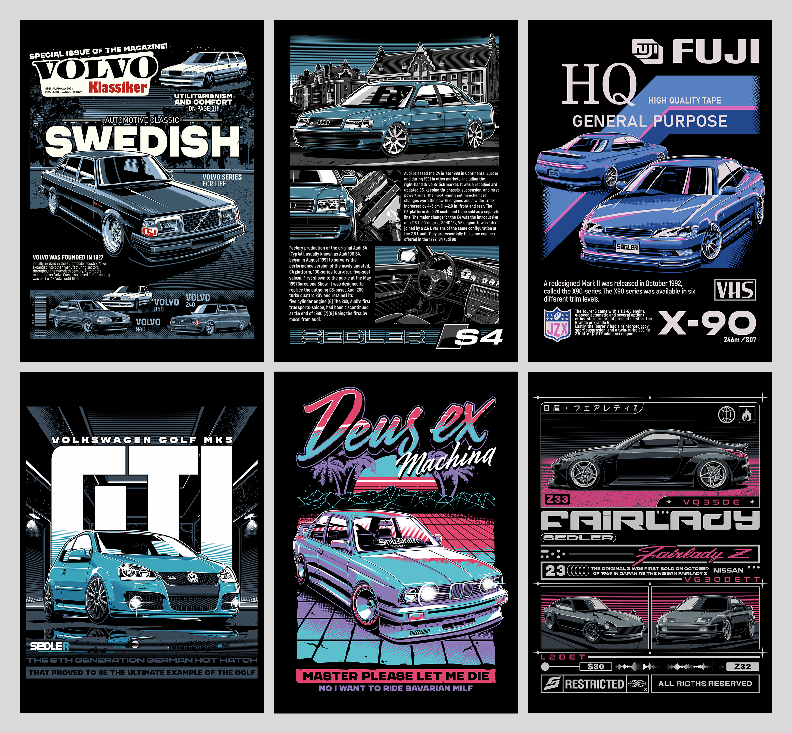 SEDLER STORE AUTOMOTIVE PRINTS — Изображение №14 — Брендинг, Иллюстрация на Dprofile