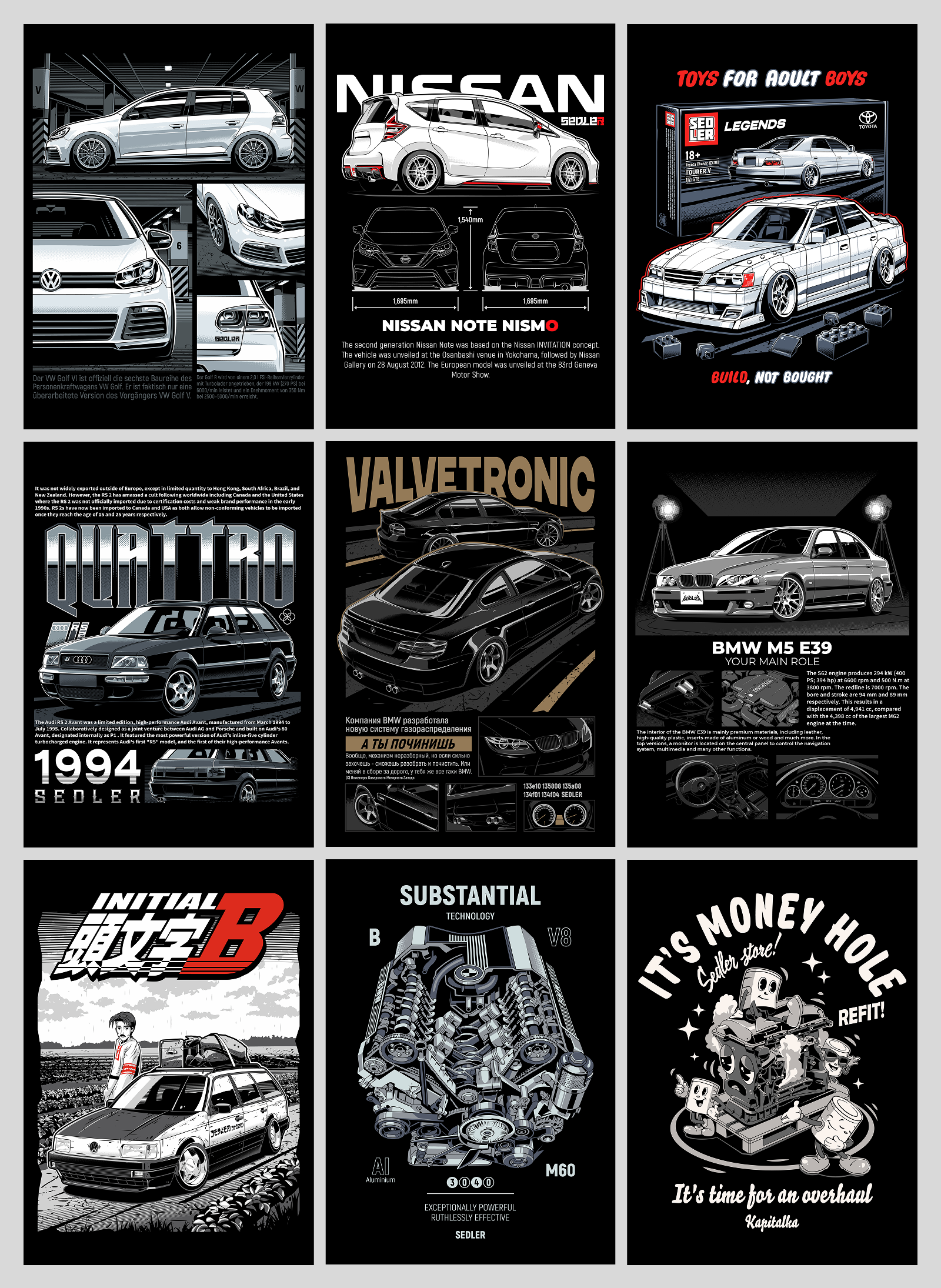 SEDLER STORE AUTOMOTIVE PRINTS — Изображение №18 — Брендинг, Иллюстрация на Dprofile