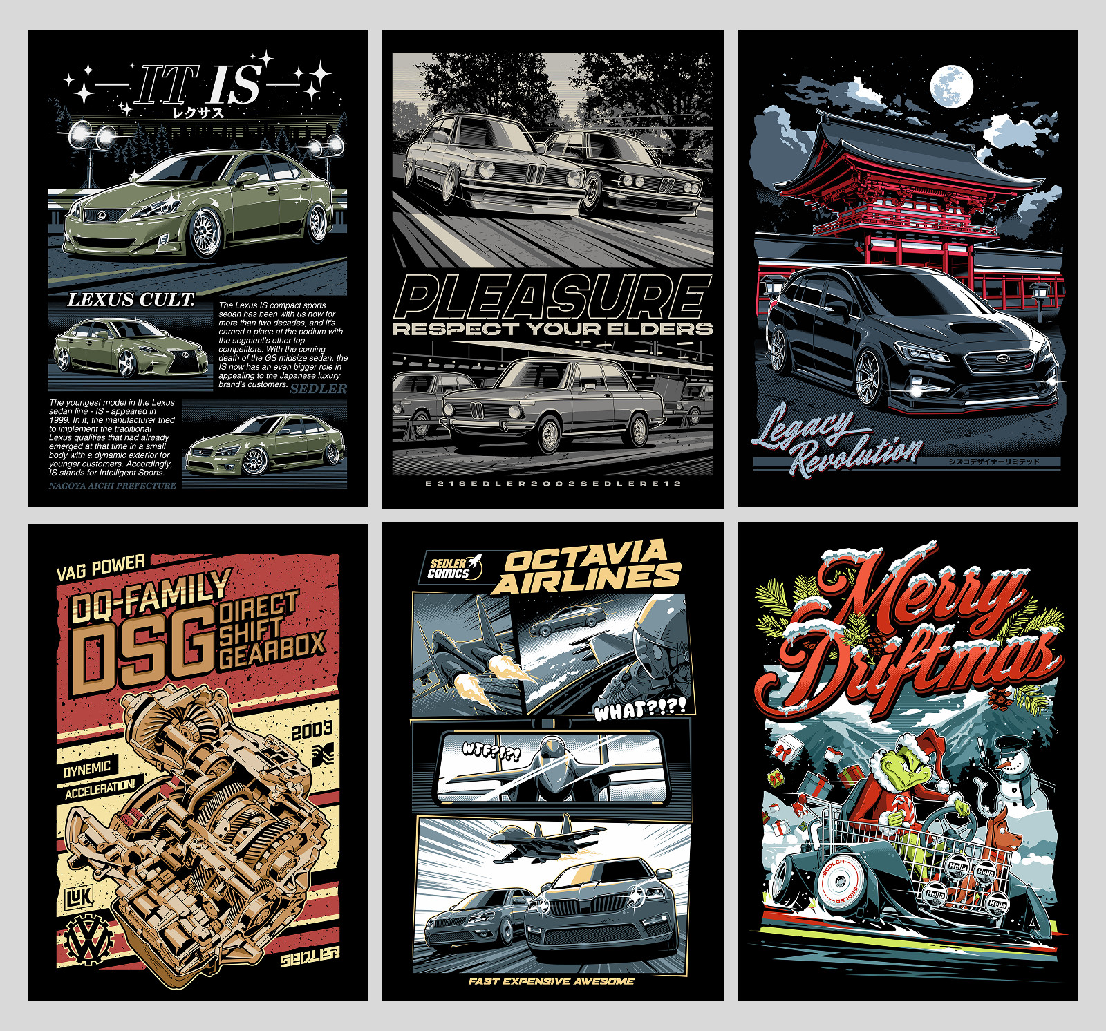 SEDLER STORE AUTOMOTIVE PRINTS — Изображение №16 — Брендинг, Иллюстрация на Dprofile
