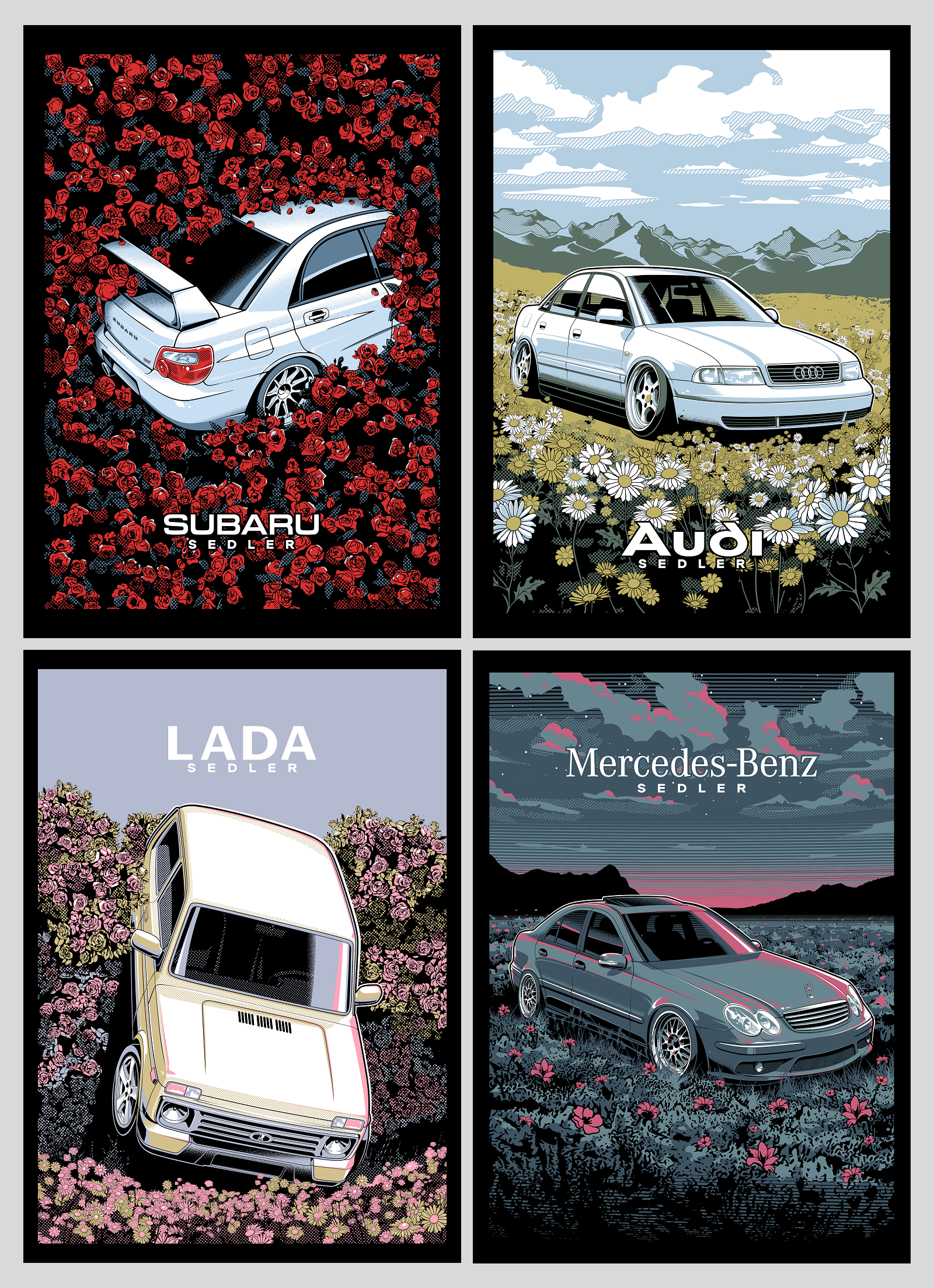 SEDLER STORE AUTOMOTIVE PRINTS — Изображение №8 — Брендинг, Иллюстрация на Dprofile