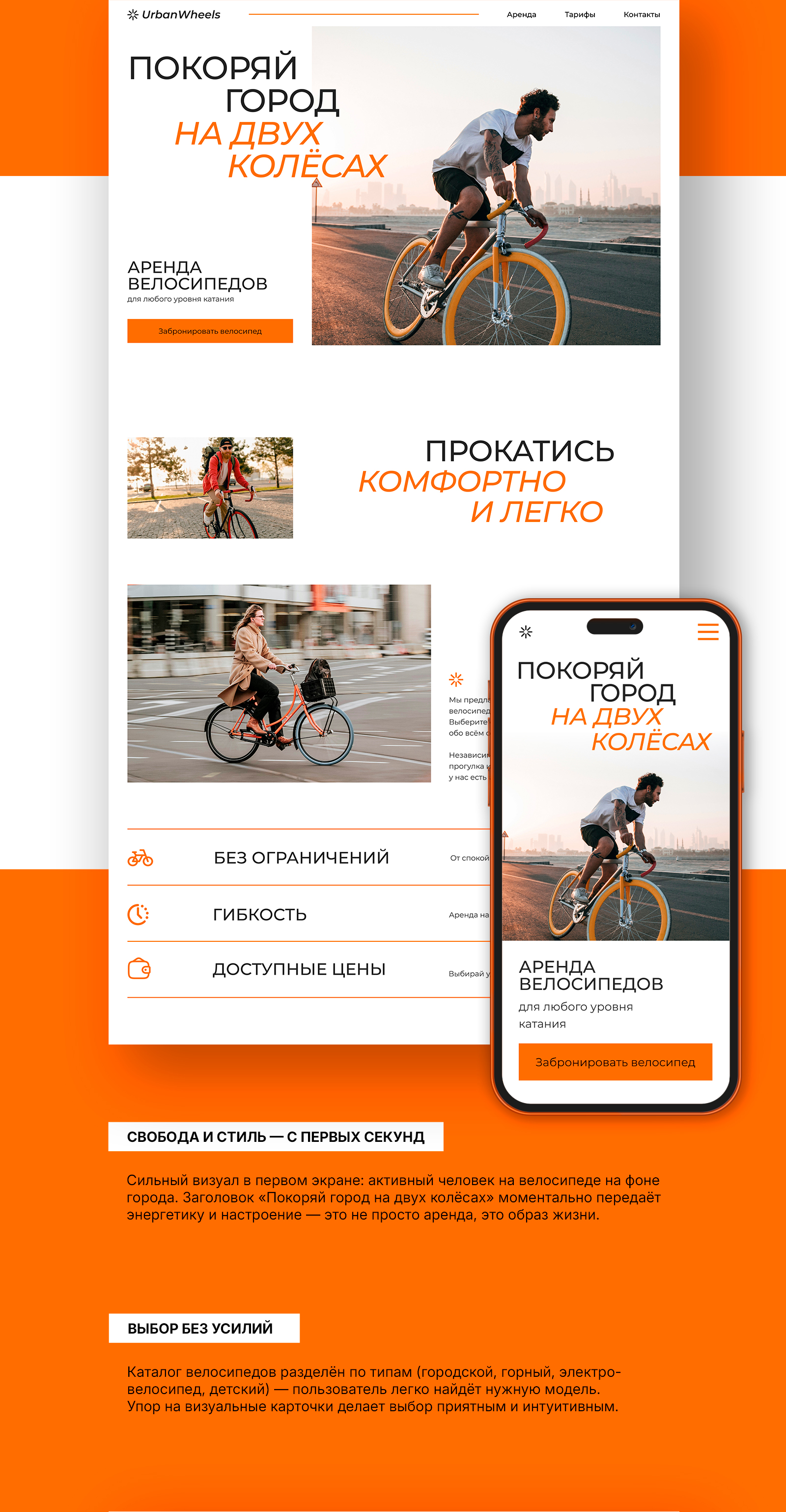 UrbanWheels | аренда велосипедов — Изображение №2 — Интерфейсы на Dprofile