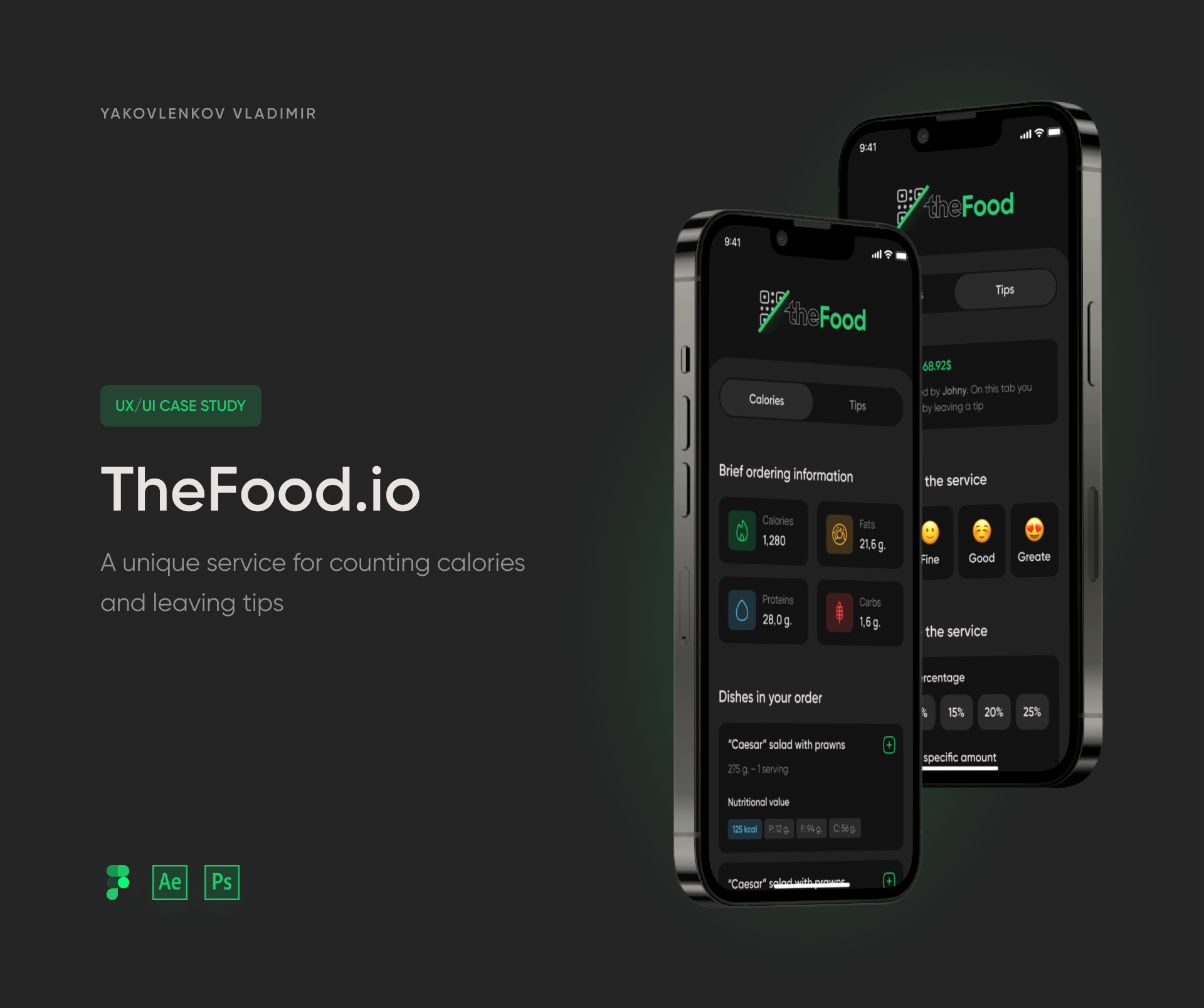 TheFood | Calories & E-Tips — Изображение №1 — Интерфейсы, Анимация на Dprofile