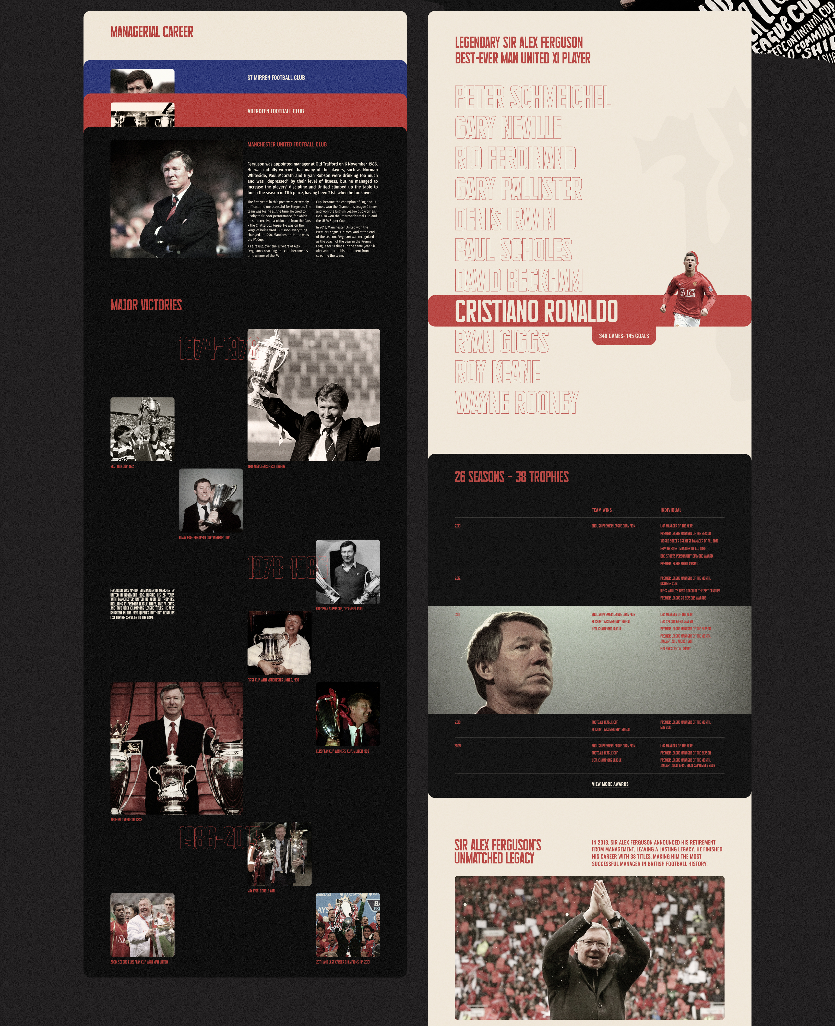 Website biography | Alex Ferguson — Изображение №5 — Интерфейсы на Dprofile