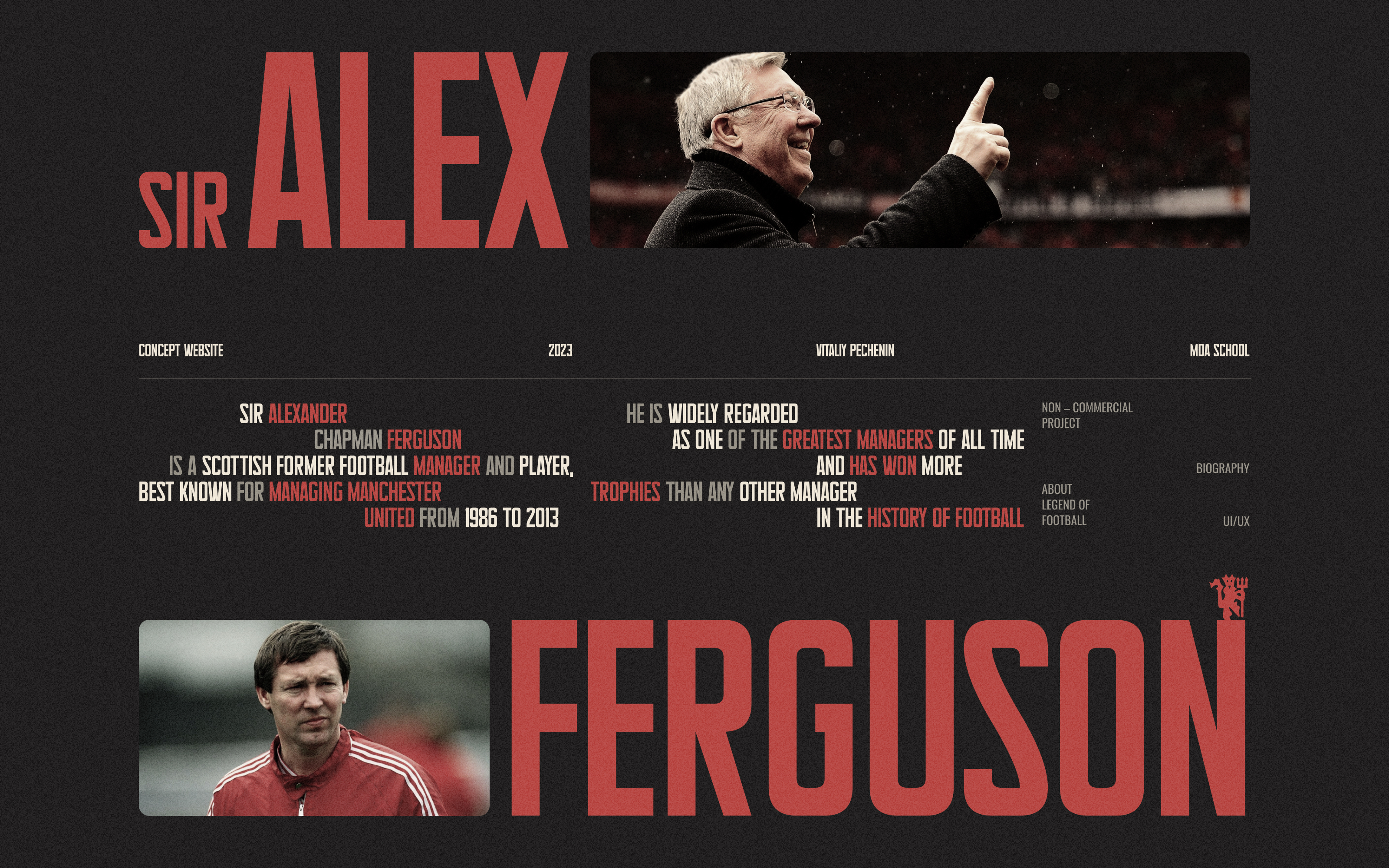 Website biography | Alex Ferguson — Изображение №1 — Интерфейсы на Dprofile