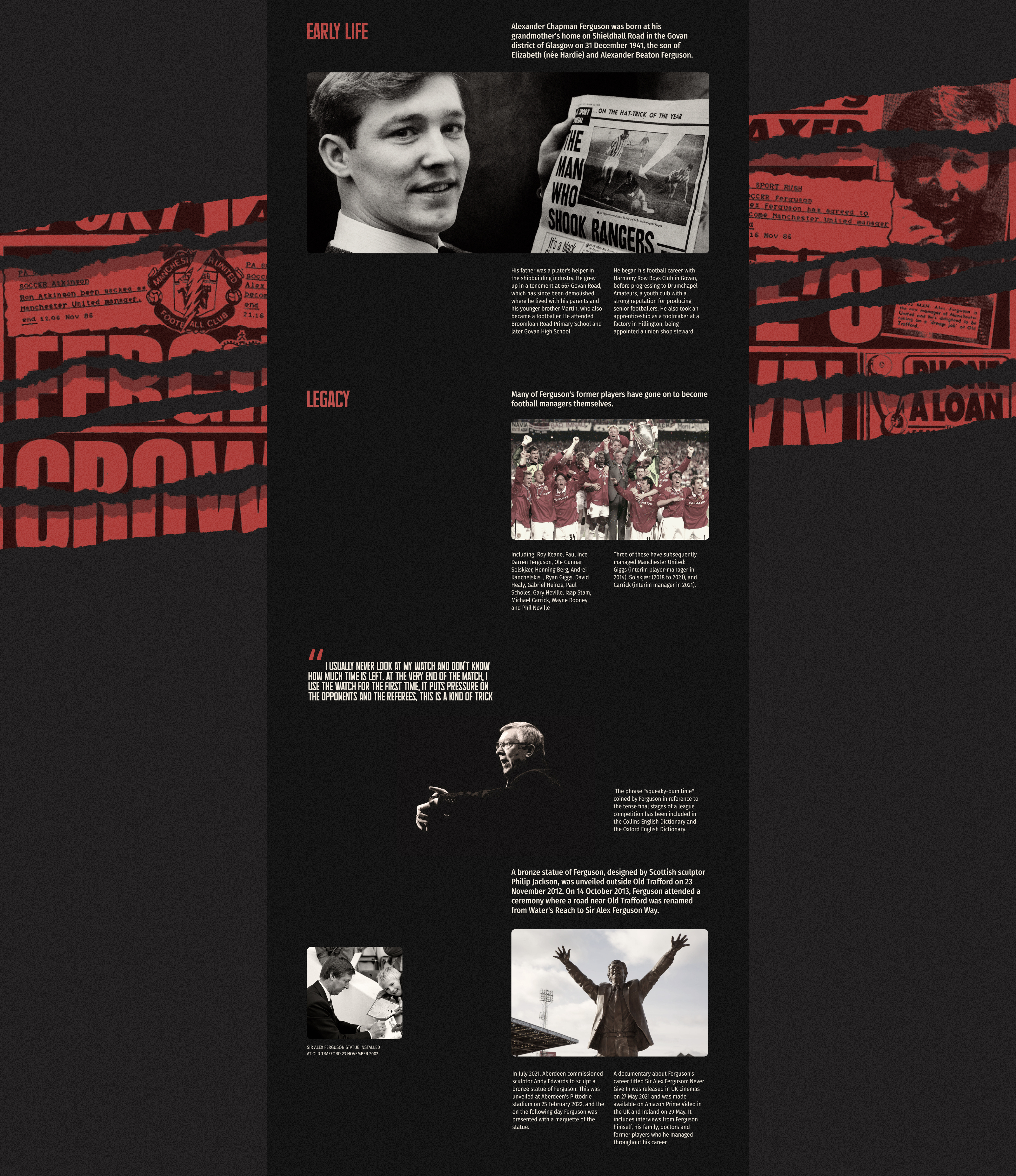 Website biography | Alex Ferguson — Изображение №10 — Интерфейсы на Dprofile