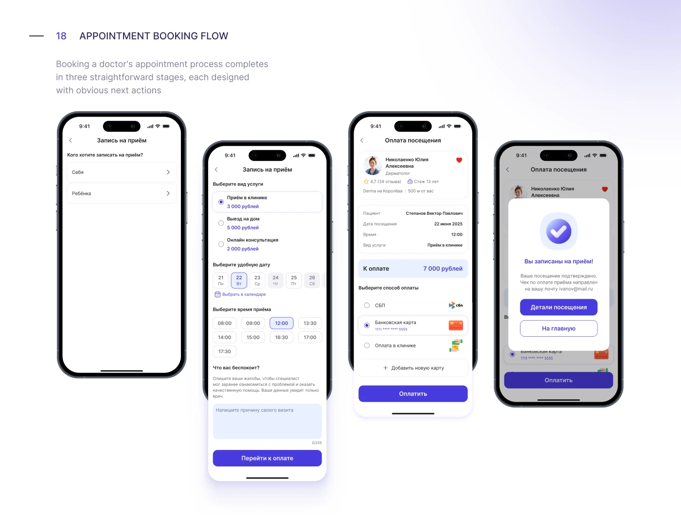 Doctor Appointment App | Mobile UX&UI Design — Изображение №19 — Интерфейсы на Dprofile