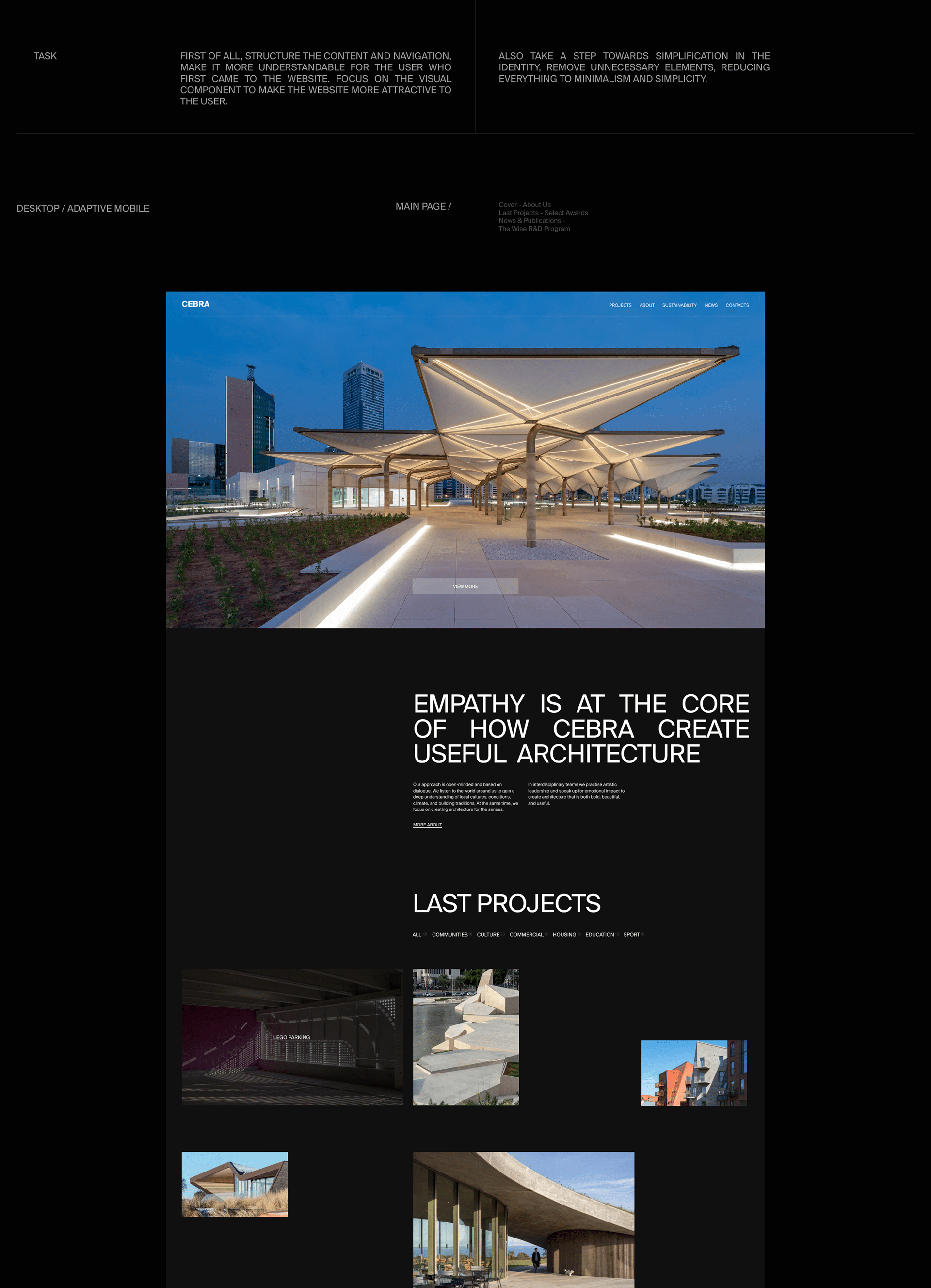 CEBRA Architecture | Corporate website redesign — Изображение №3 — Интерфейсы, Брендинг, Анимация на Dprofile