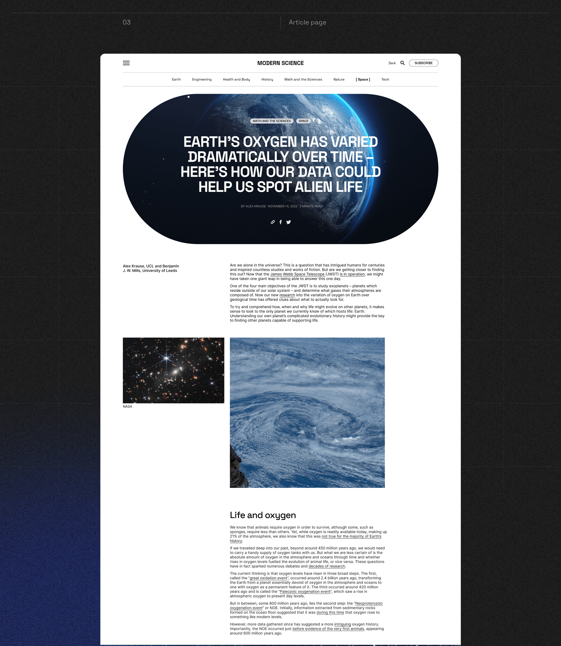 Modern Sciences | News website redesign — Изображение №12 — Интерфейсы, Брендинг, Графика на Dprofile