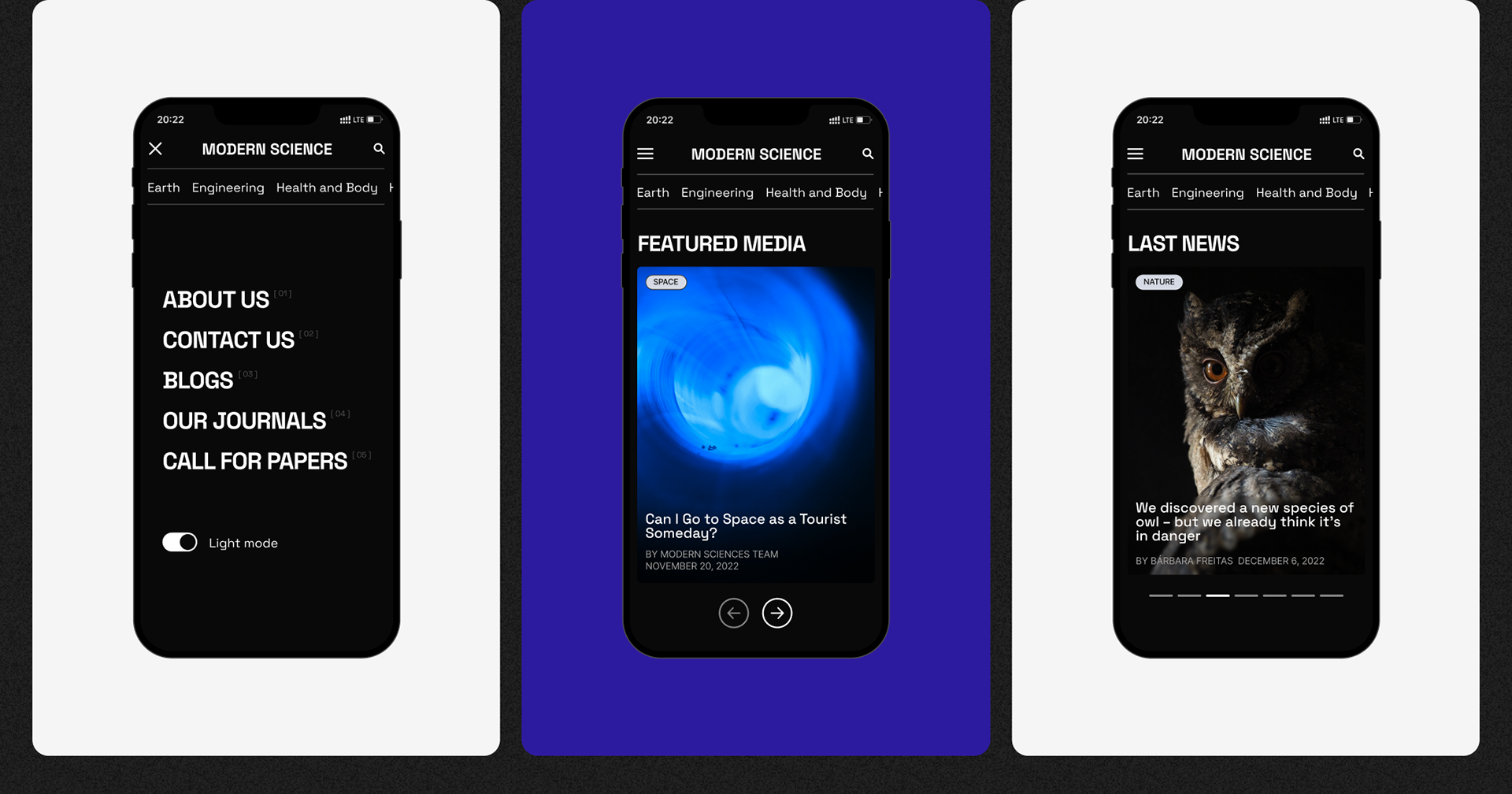 Modern Sciences | News website redesign — Изображение №3 — Интерфейсы, Брендинг, Графика на Dprofile