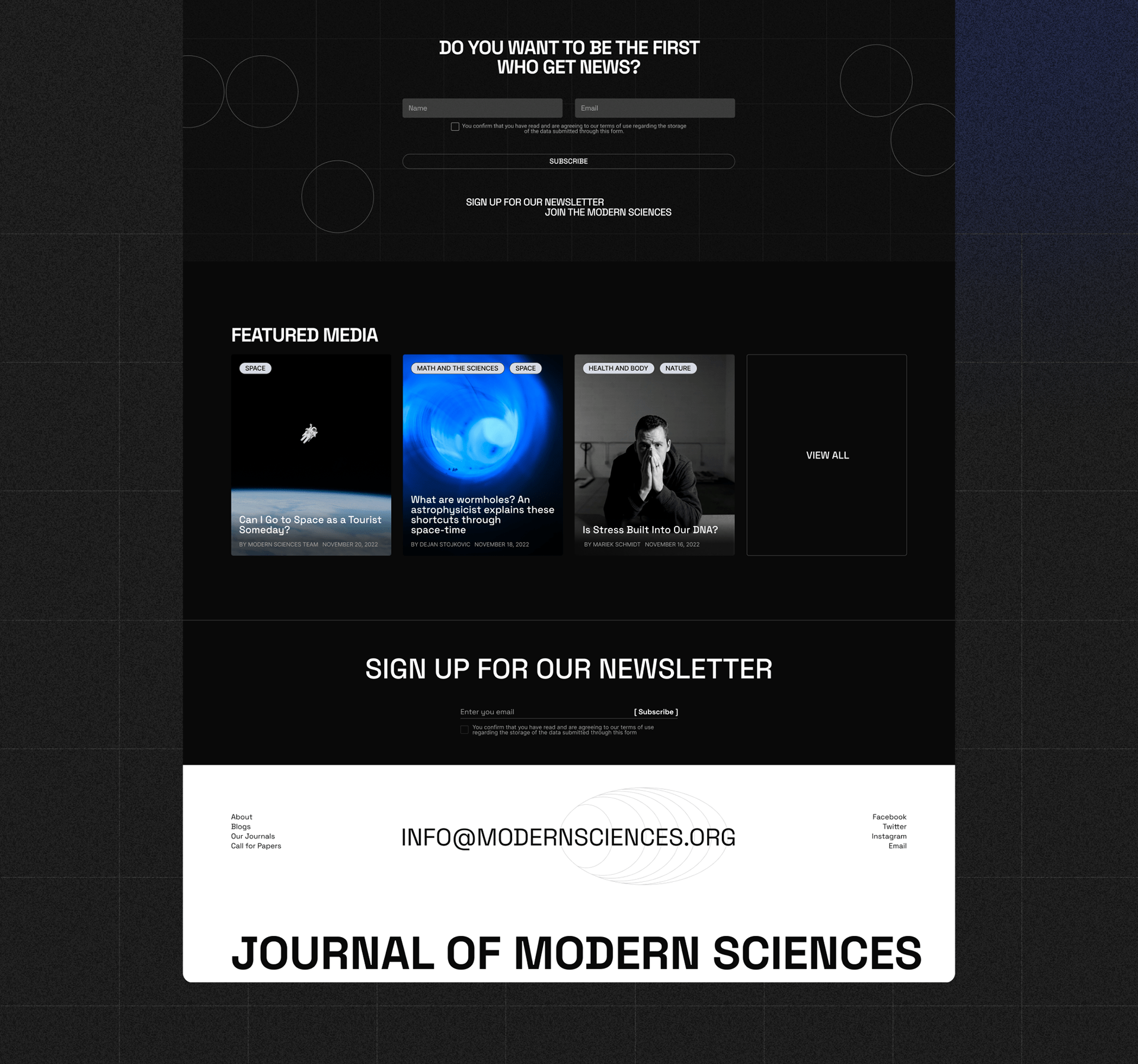 Modern Sciences | News website redesign — Изображение №6 — Интерфейсы, Брендинг, Графика на Dprofile