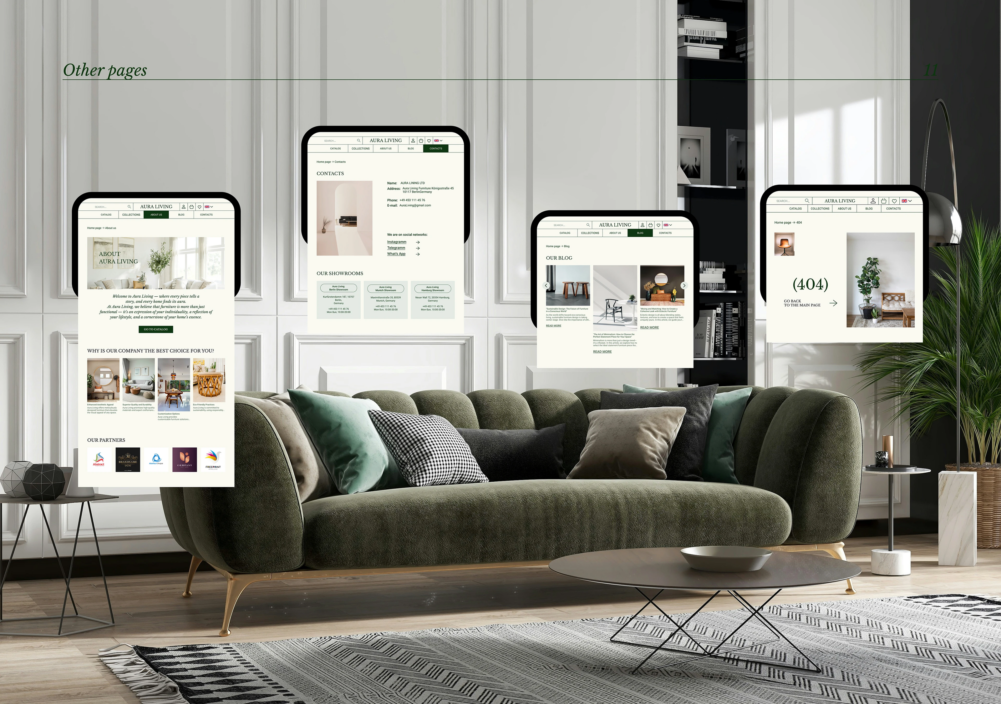 Сайт для магазина дизайнерской мебели "AURA LIVING" — Изображение №11 — Интерфейсы, Брендинг на Dprofile