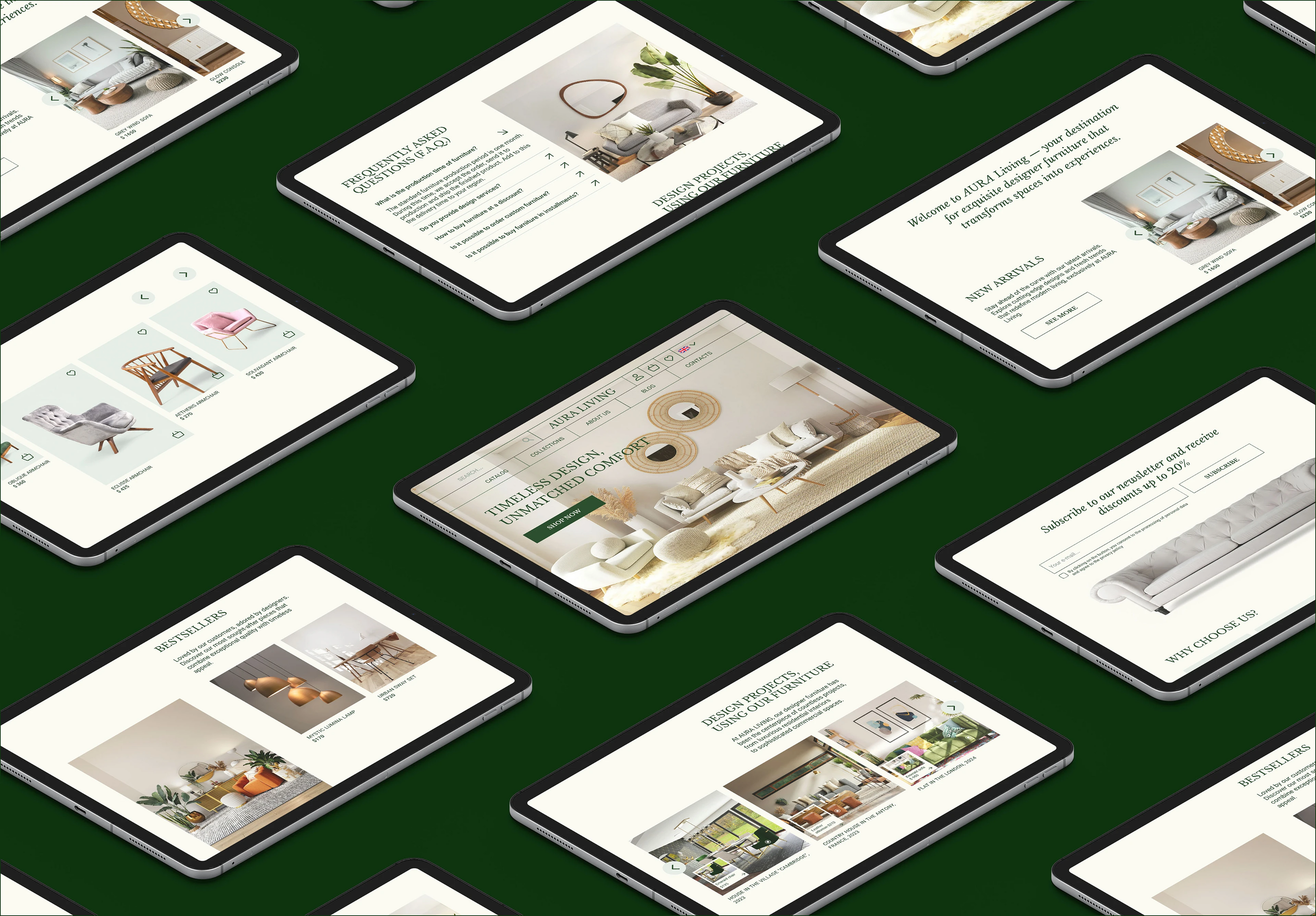 Сайт для магазина дизайнерской мебели "AURA LIVING" — Изображение №5 — Интерфейсы, Брендинг на Dprofile