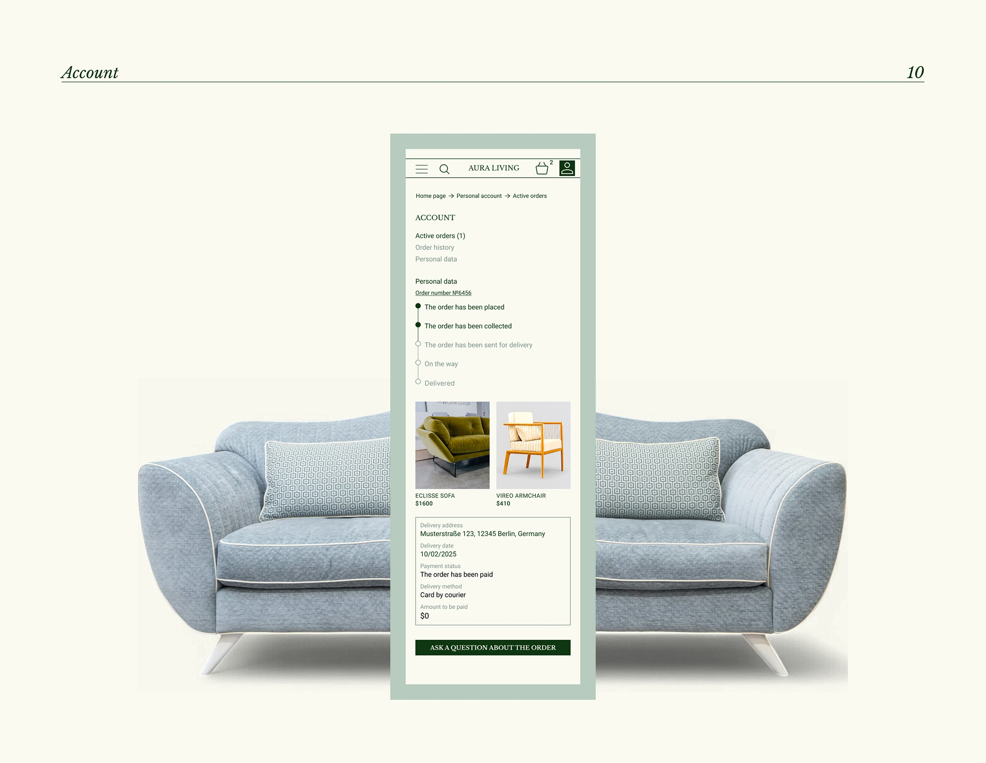 Сайт для магазина дизайнерской мебели "AURA LIVING" — Изображение №10 — Интерфейсы, Брендинг на Dprofile