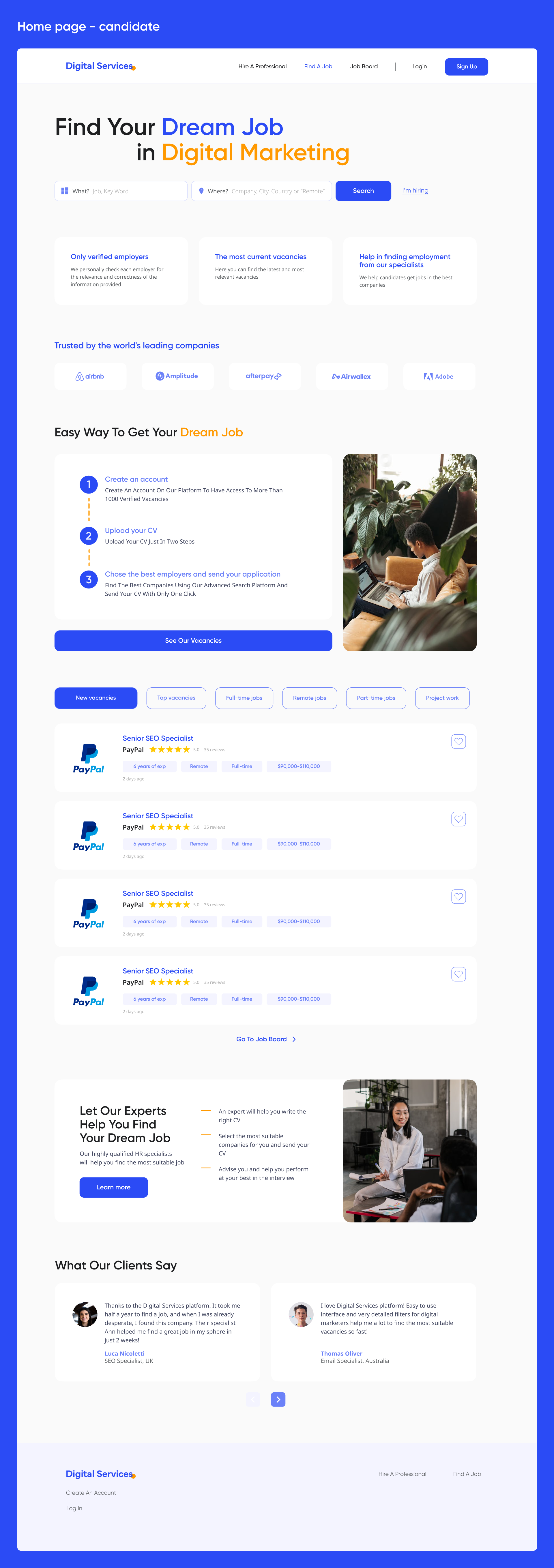 Digital Services | Платформа для поиска работы | UX/UI — Изображение №8 — Интерфейсы, Брендинг на Dprofile