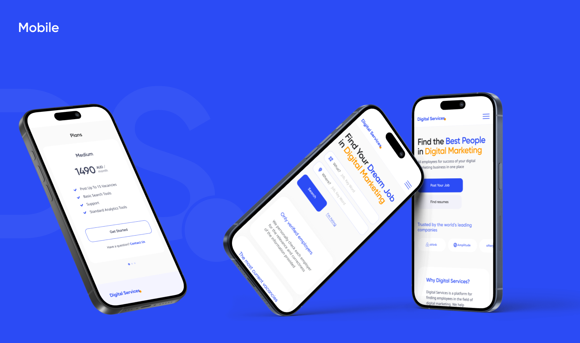 Digital Services | Платформа для поиска работы | UX/UI — Изображение №10 — Интерфейсы, Брендинг на Dprofile
