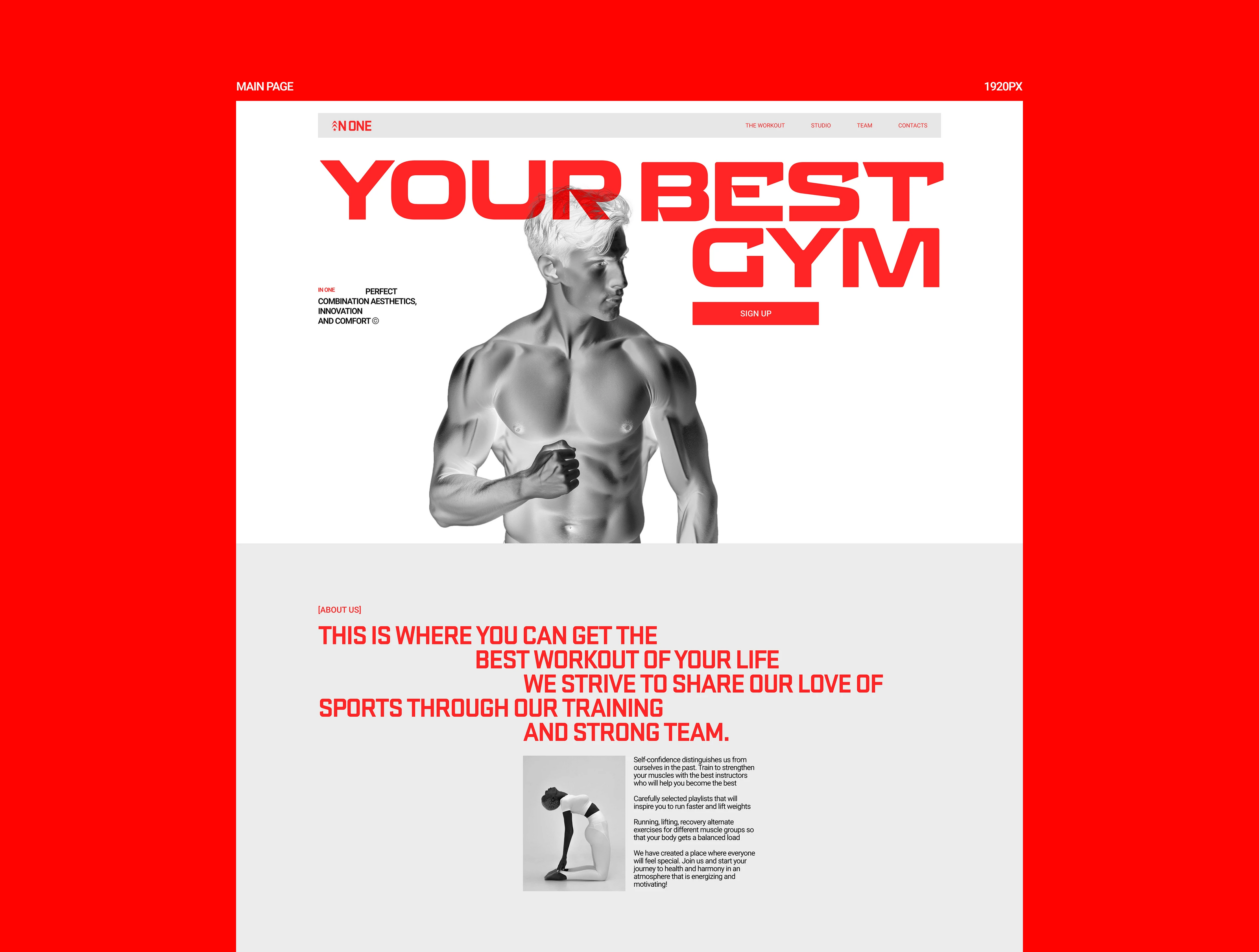 INONE - Fitness Club | Corporate website — Изображение №2 — Интерфейсы на Dprofile