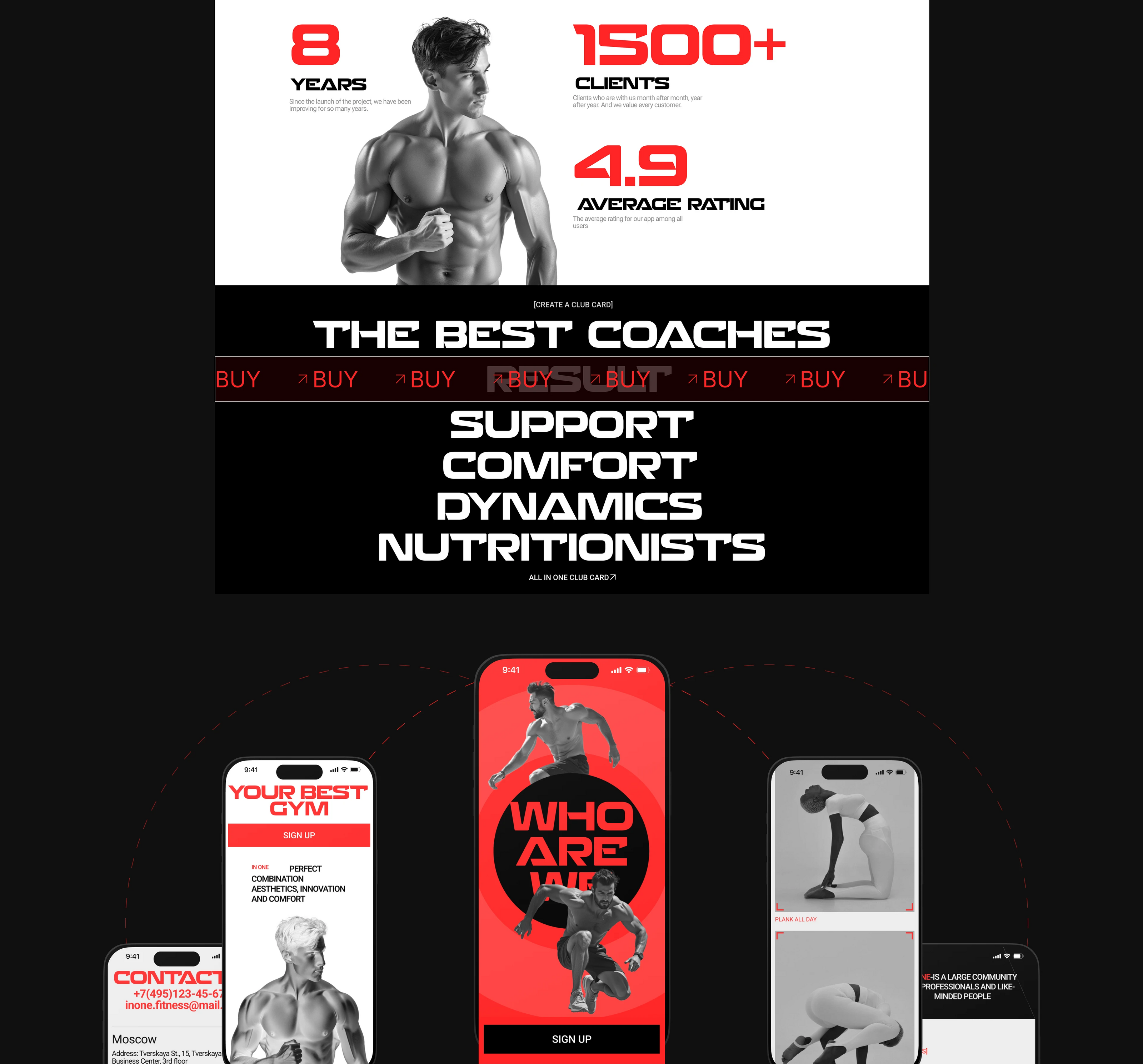 INONE - Fitness Club | Corporate website — Изображение №12 — Интерфейсы на Dprofile