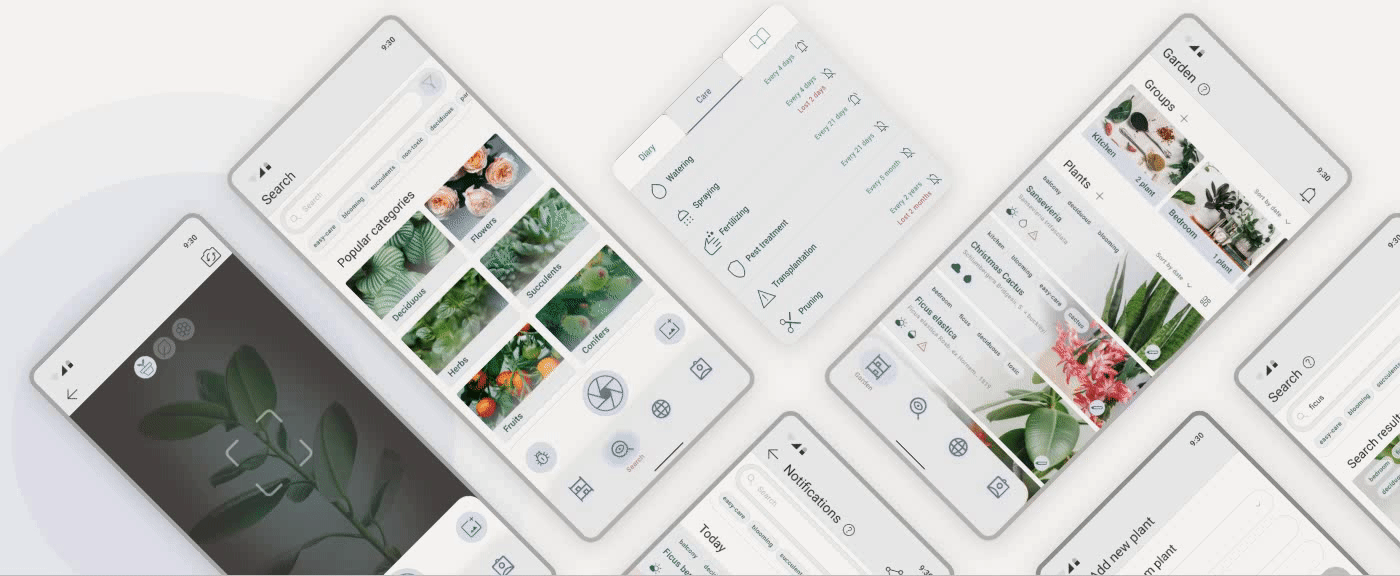 Plant-Care Application, UX/UI — Изображение №20 — Интерфейсы на Dprofile