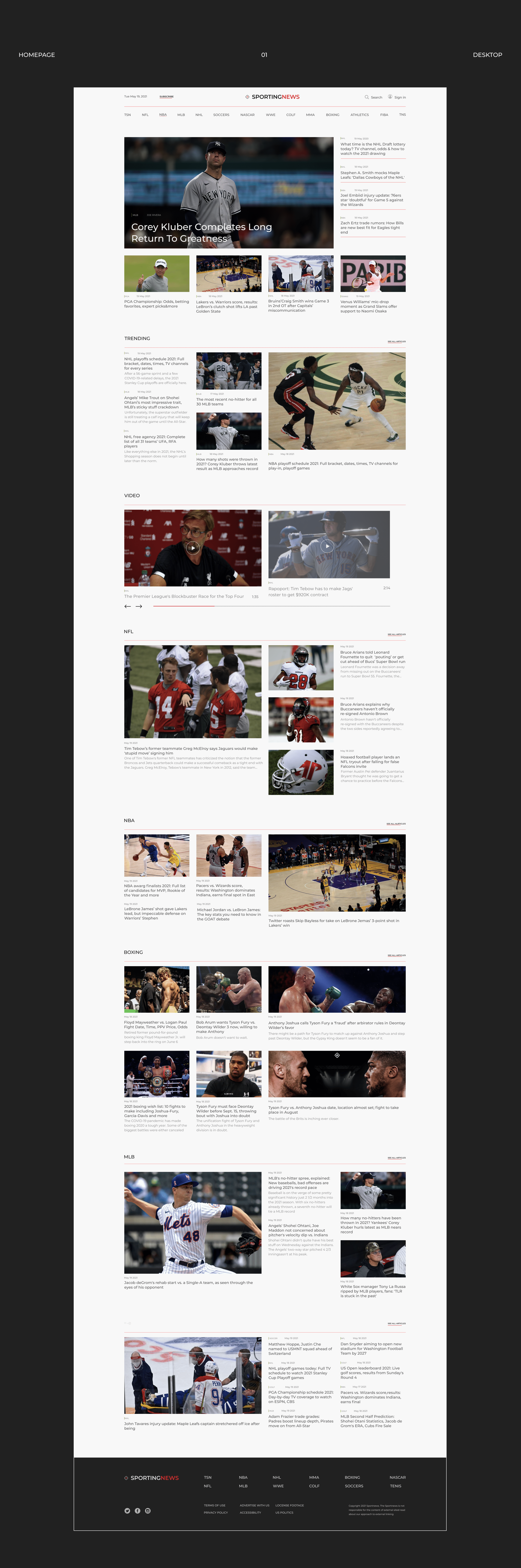 Sporting News - Redesign concept — Изображение №3 — Интерфейсы на Dprofile