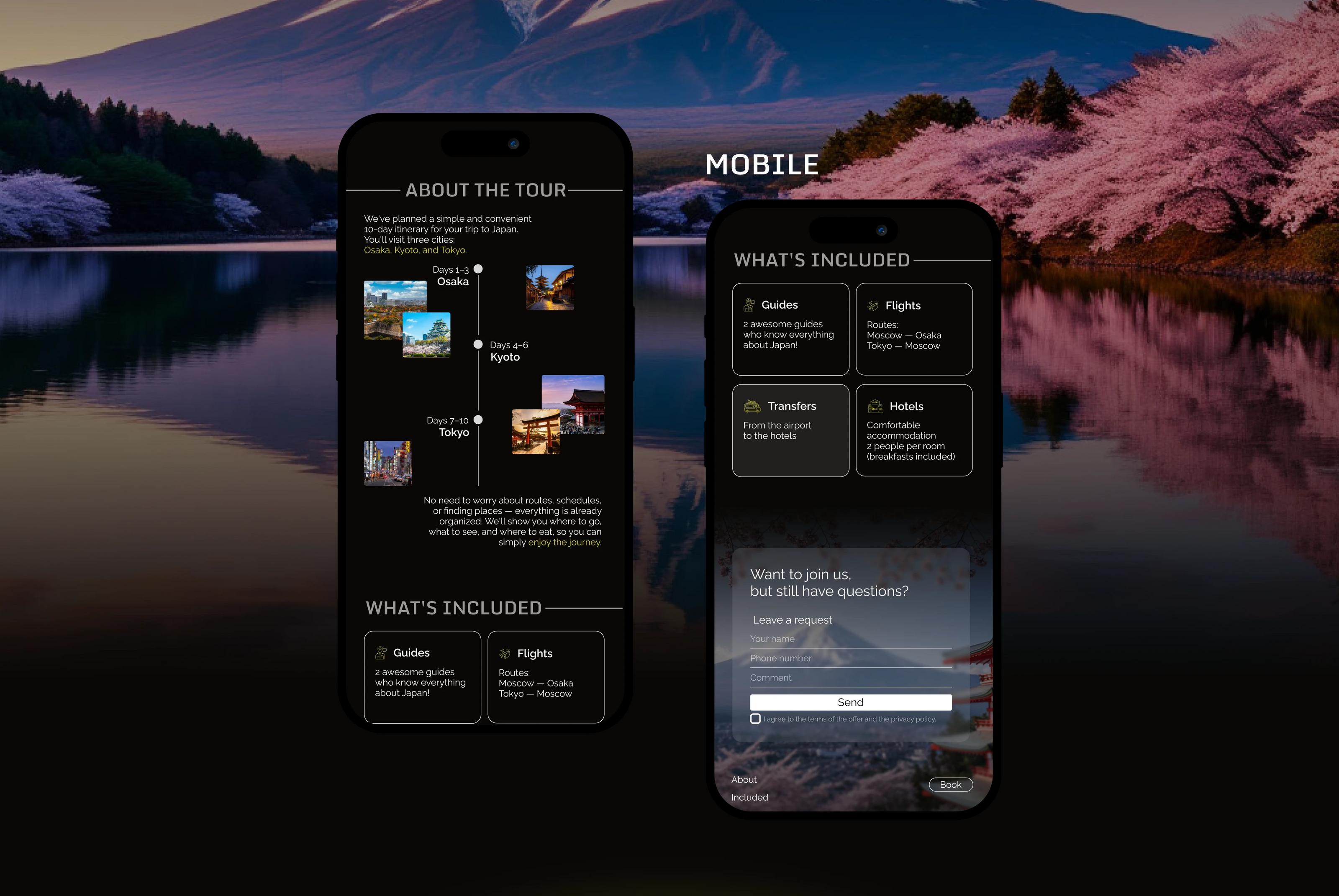 JAPAN TOURS | LANDING PAGE — Изображение №4 — Интерфейсы на Dprofile