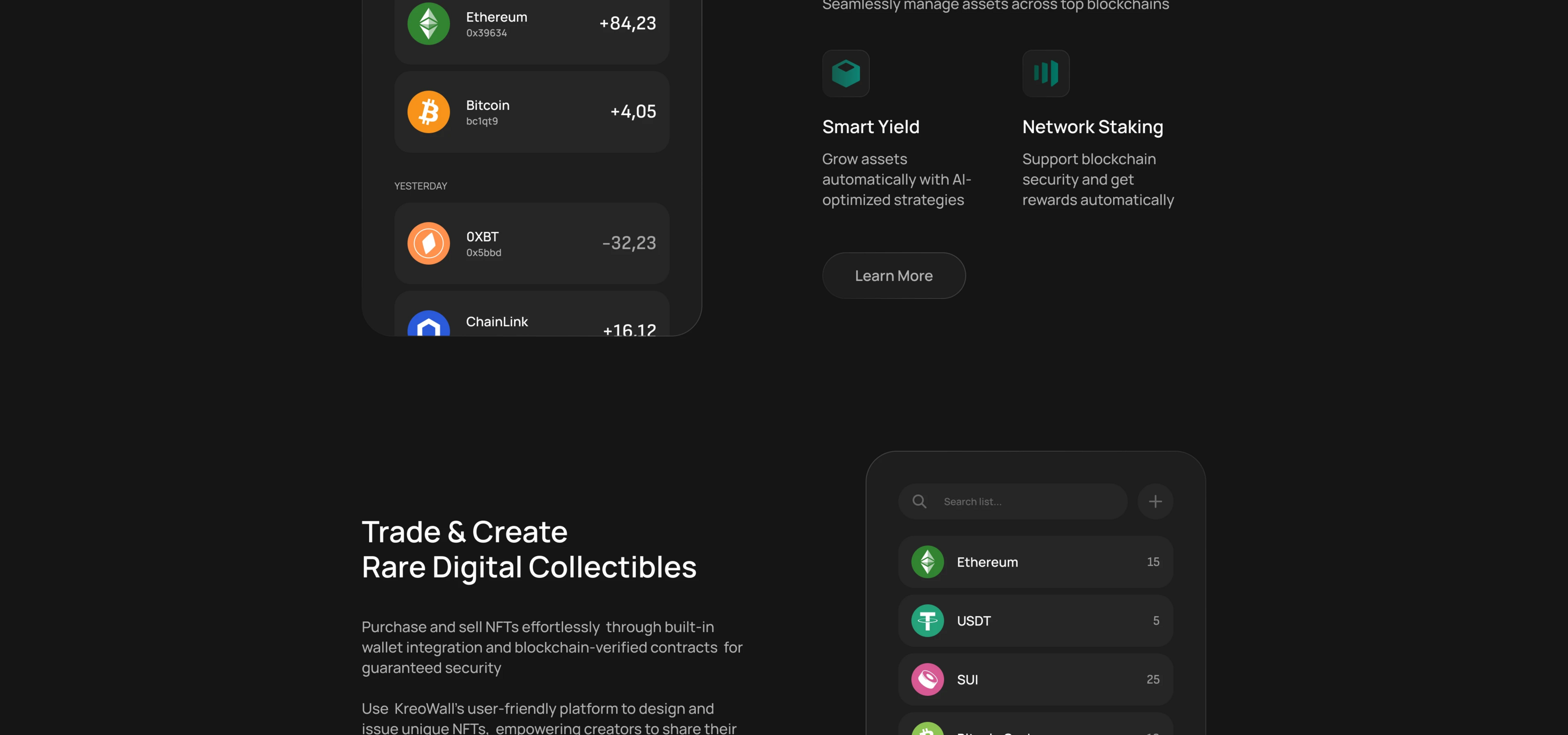 Crypto Wallet Landing Page — Изображение №5 — Интерфейсы на Dprofile