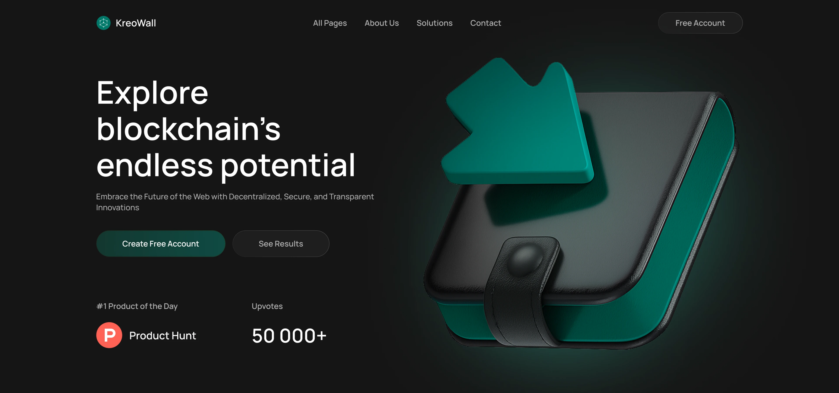 Crypto Wallet Landing Page — Изображение №1 — Интерфейсы на Dprofile