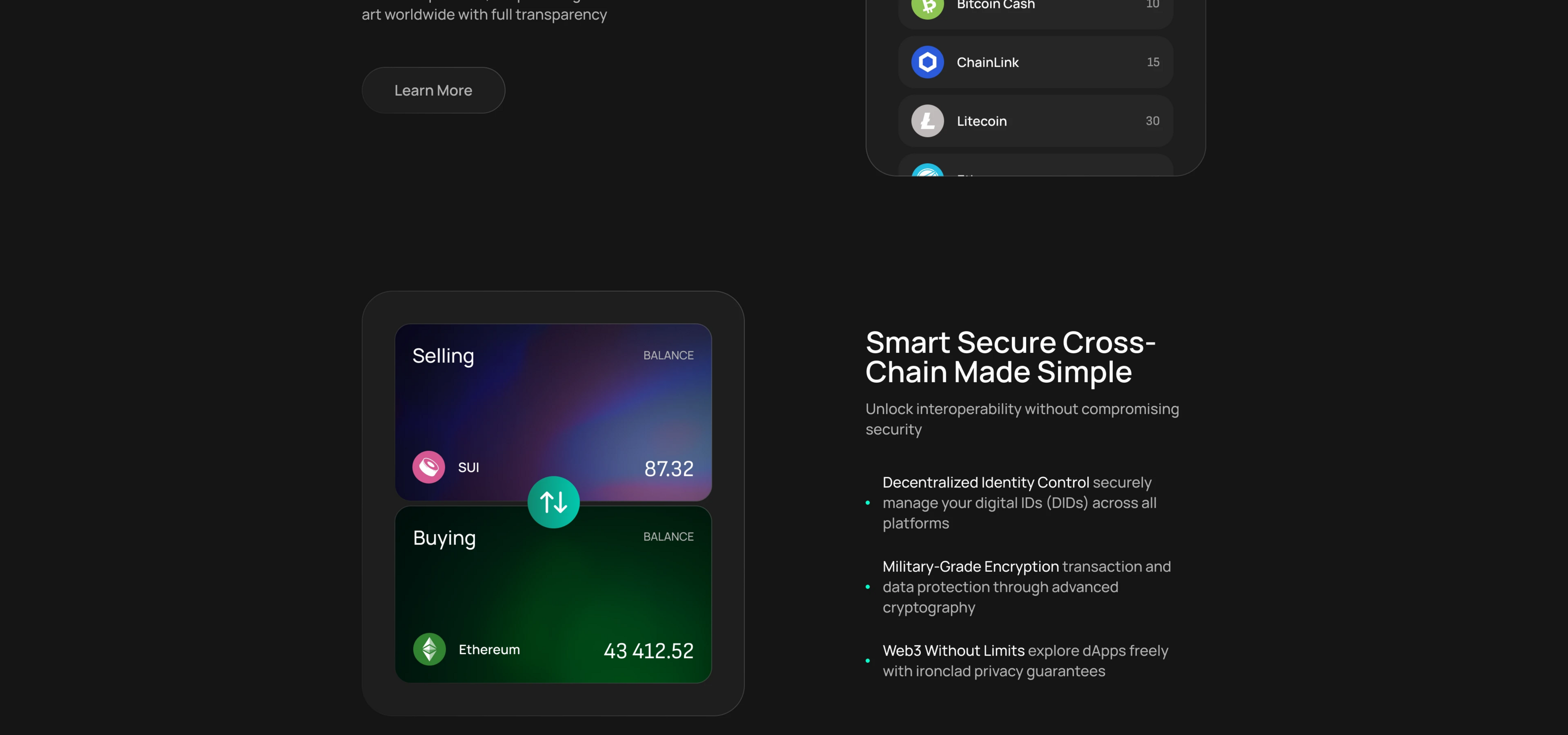 Crypto Wallet Landing Page — Изображение №6 — Интерфейсы на Dprofile