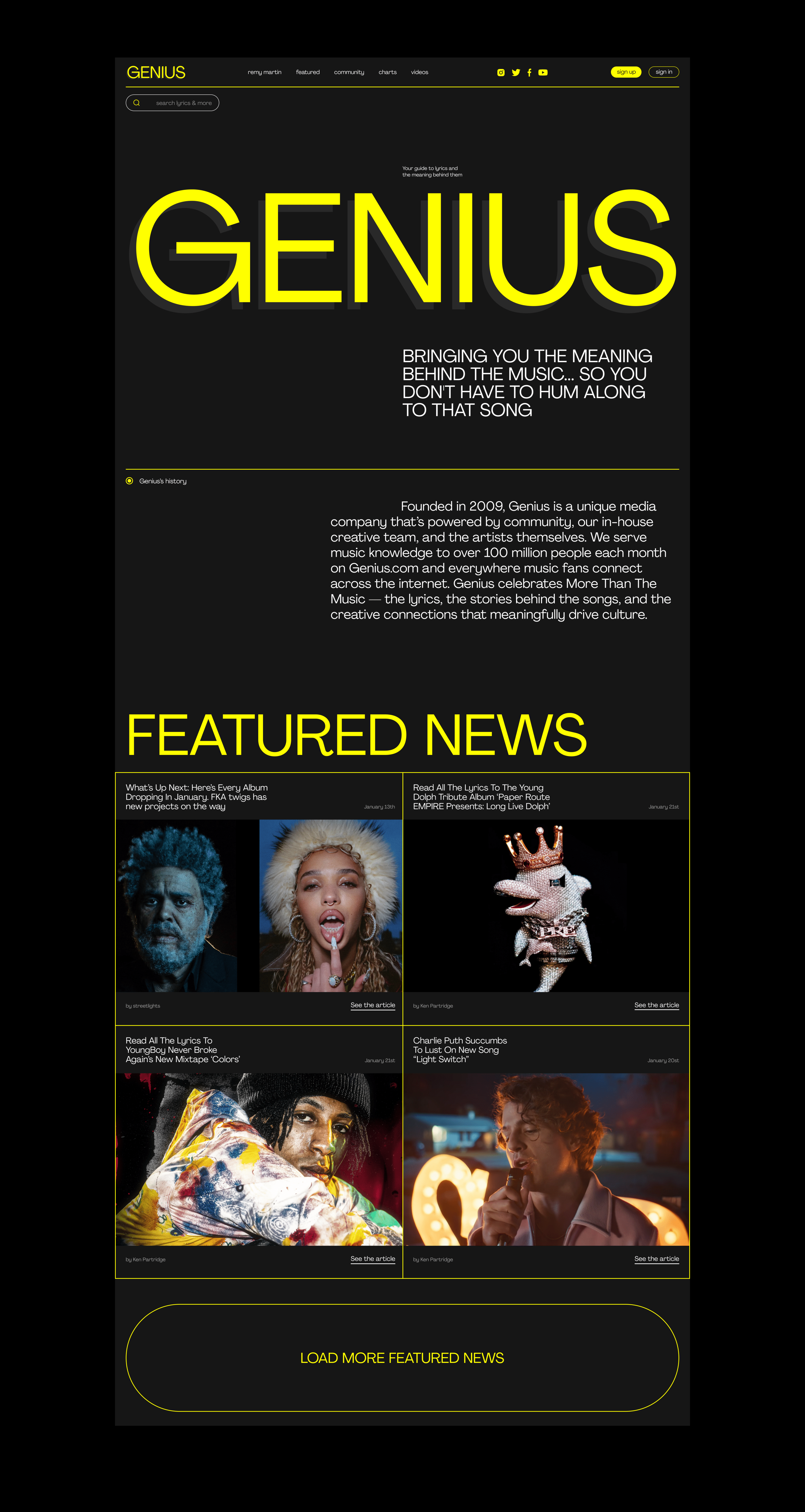 GENIUS — website redesign — Изображение №2 — Интерфейсы, Брендинг, Анимация на Dprofile