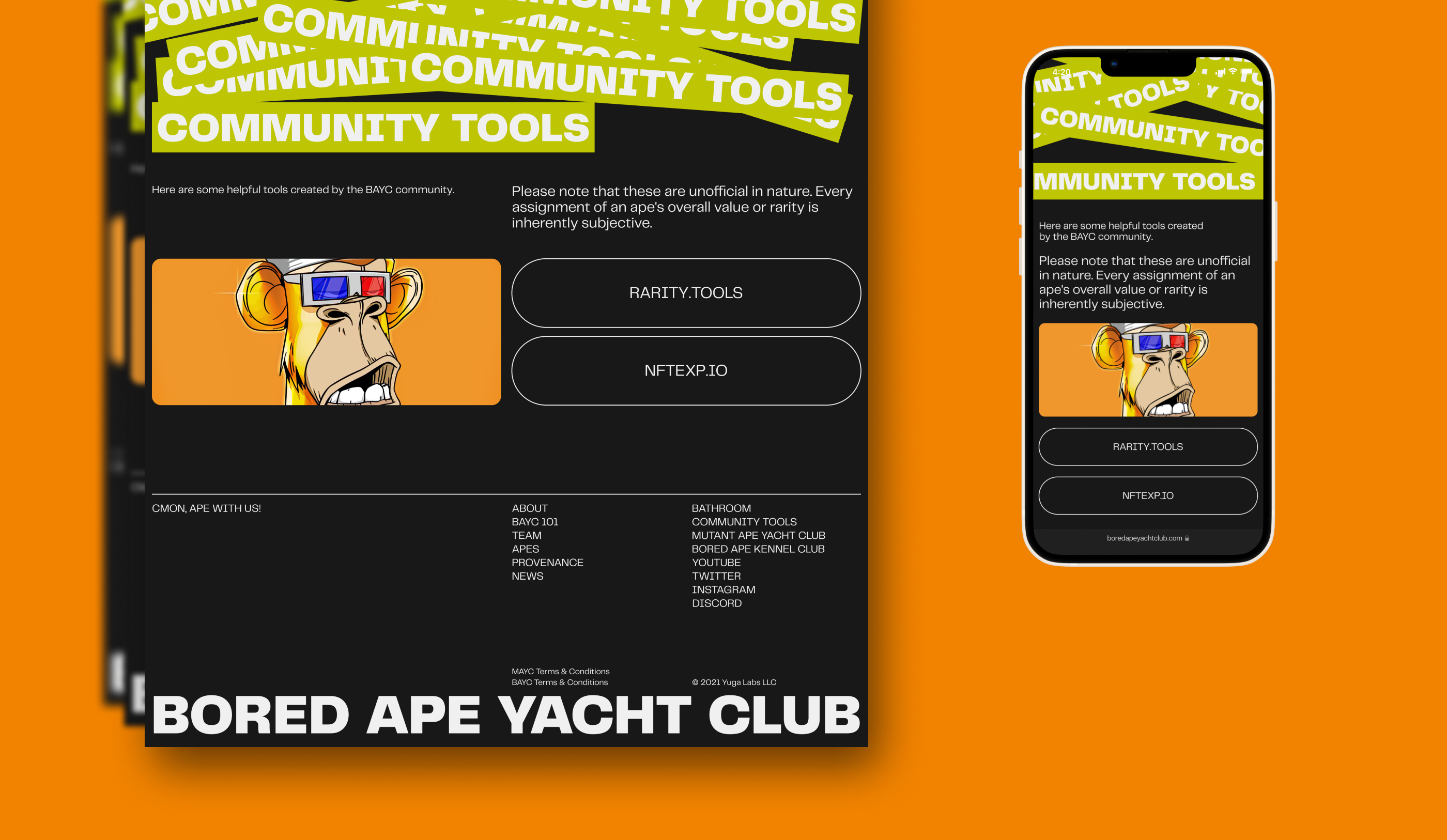 Bored Ape Yacht Club — website redesign — Изображение №5 — Интерфейсы, Брендинг, Анимация на Dprofile